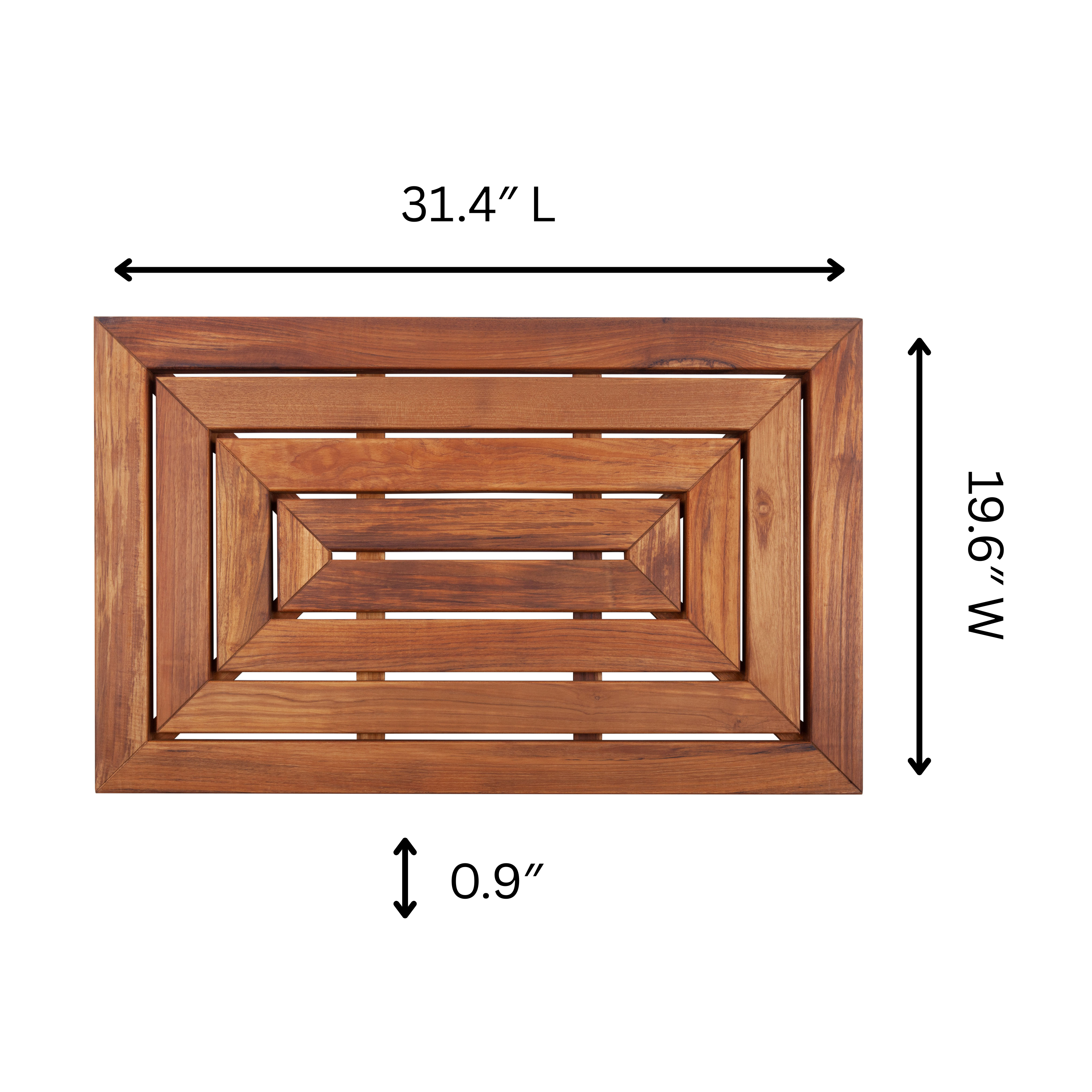Aromi Oiled Teak Shower and Bath Mat 31.4″ x 19.6″