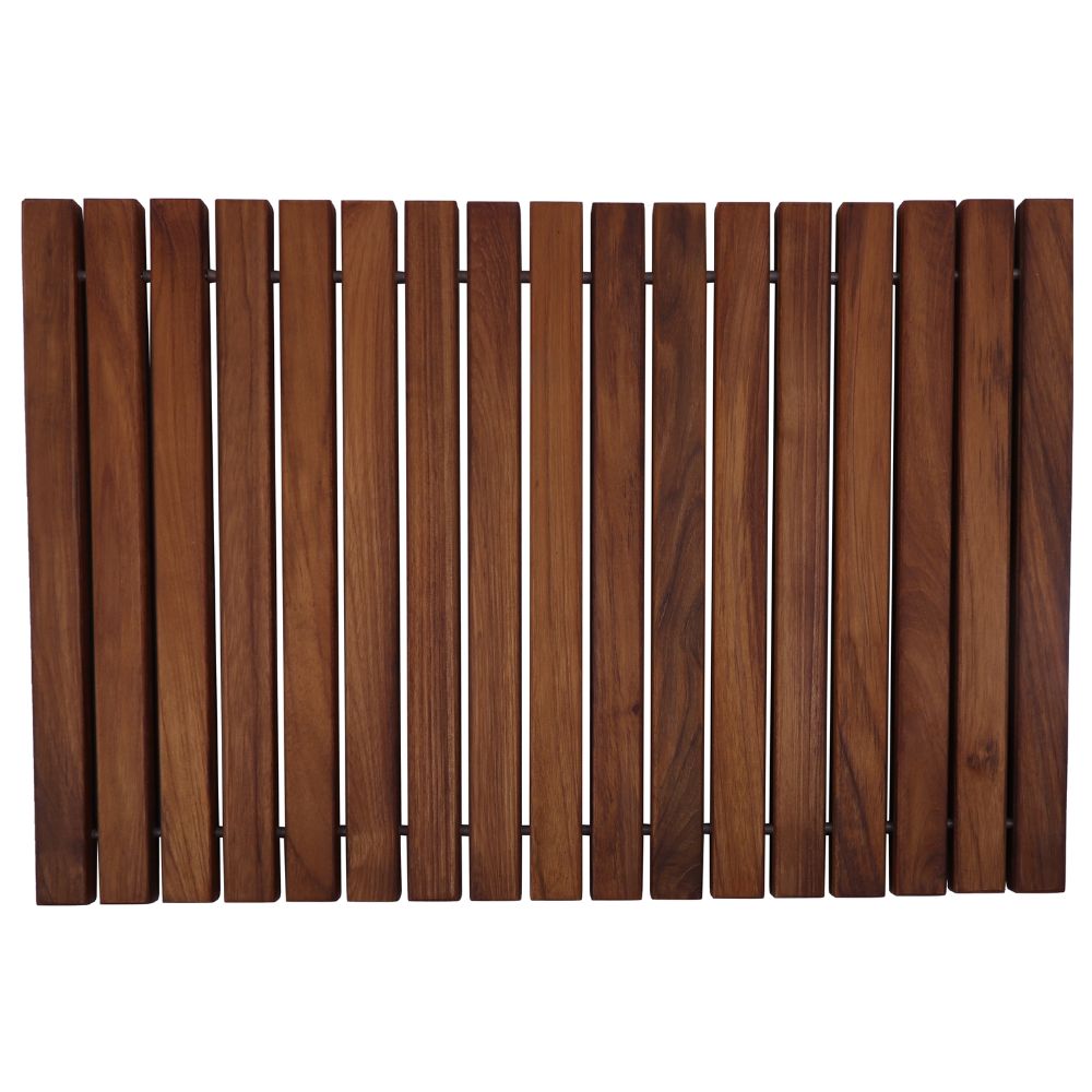 Sunriver Teak Shower and Bath String Mat with Rubber Feet 23.62" x 15.75"