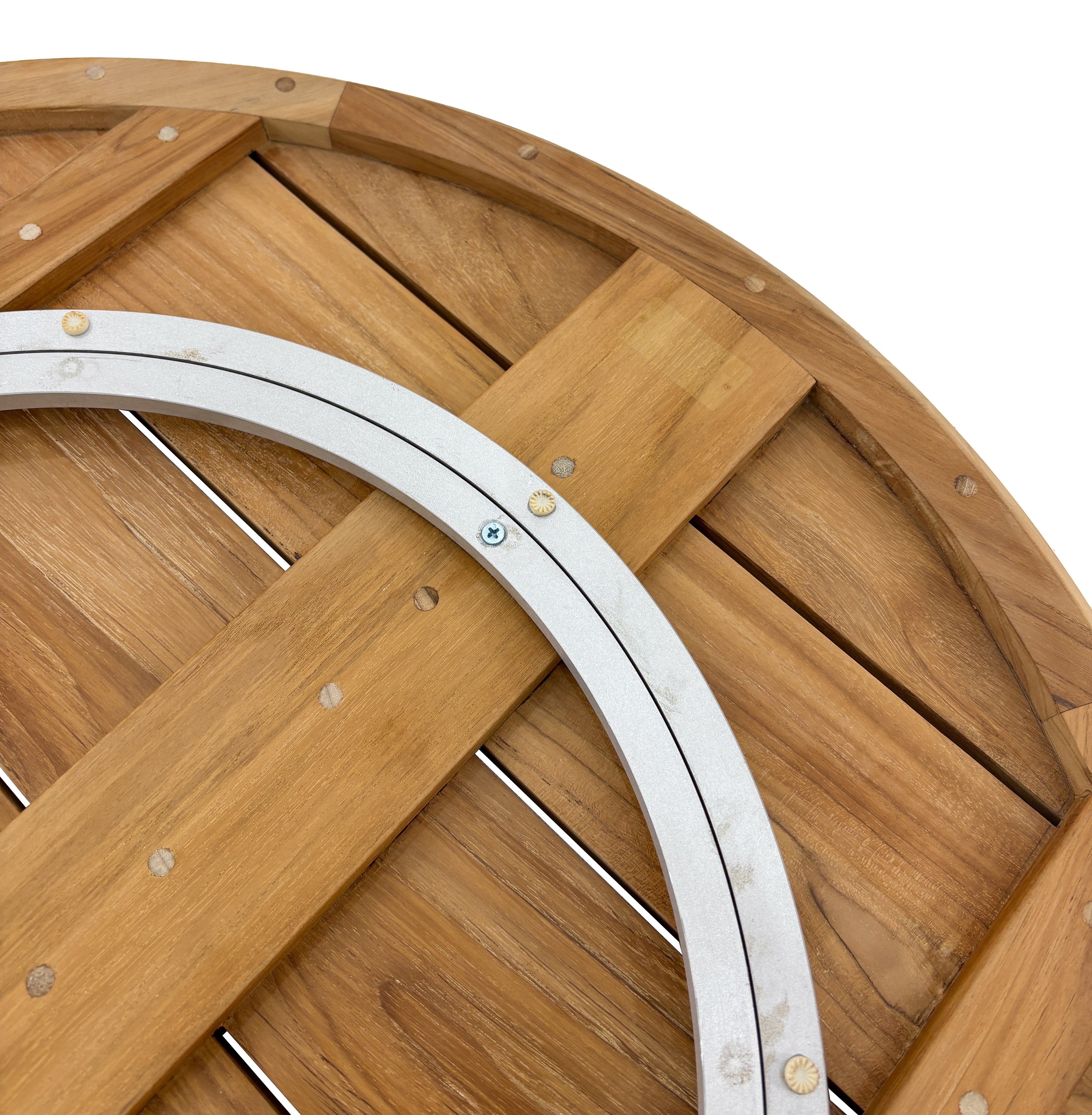 Natural Teak Slatted Lazy Susan 31"