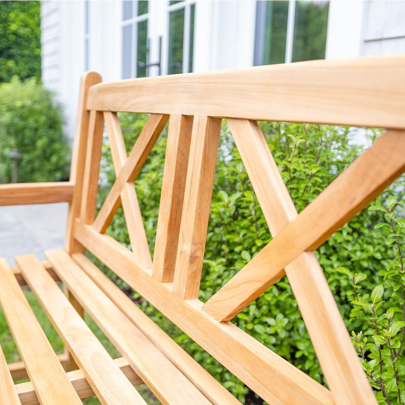 Åre 2 Person Natural Teak Outdoor Patio and Garden Bench