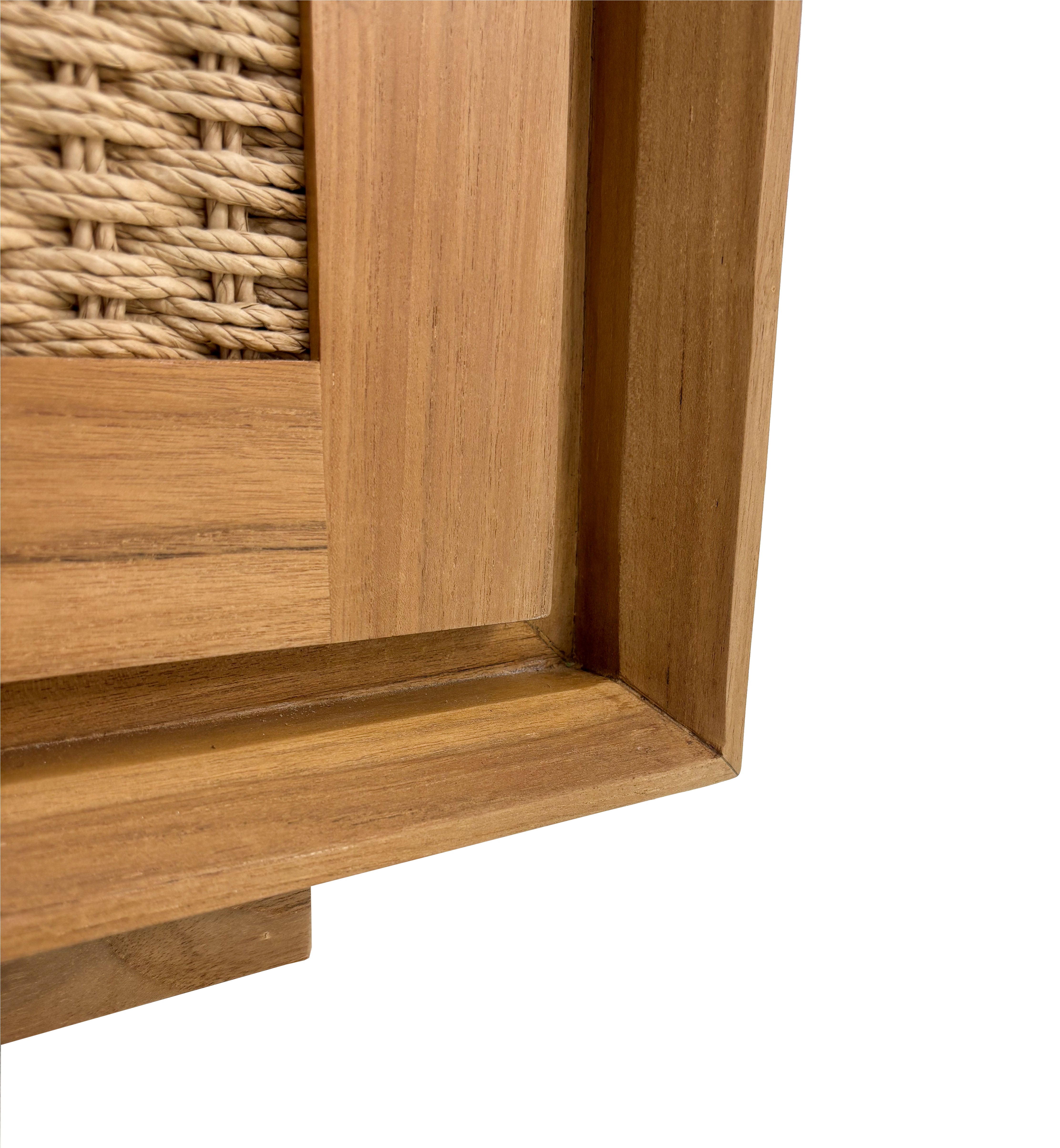 Oslo Natural Teak Indoor Sideboard with Fabric Doors - 61"
