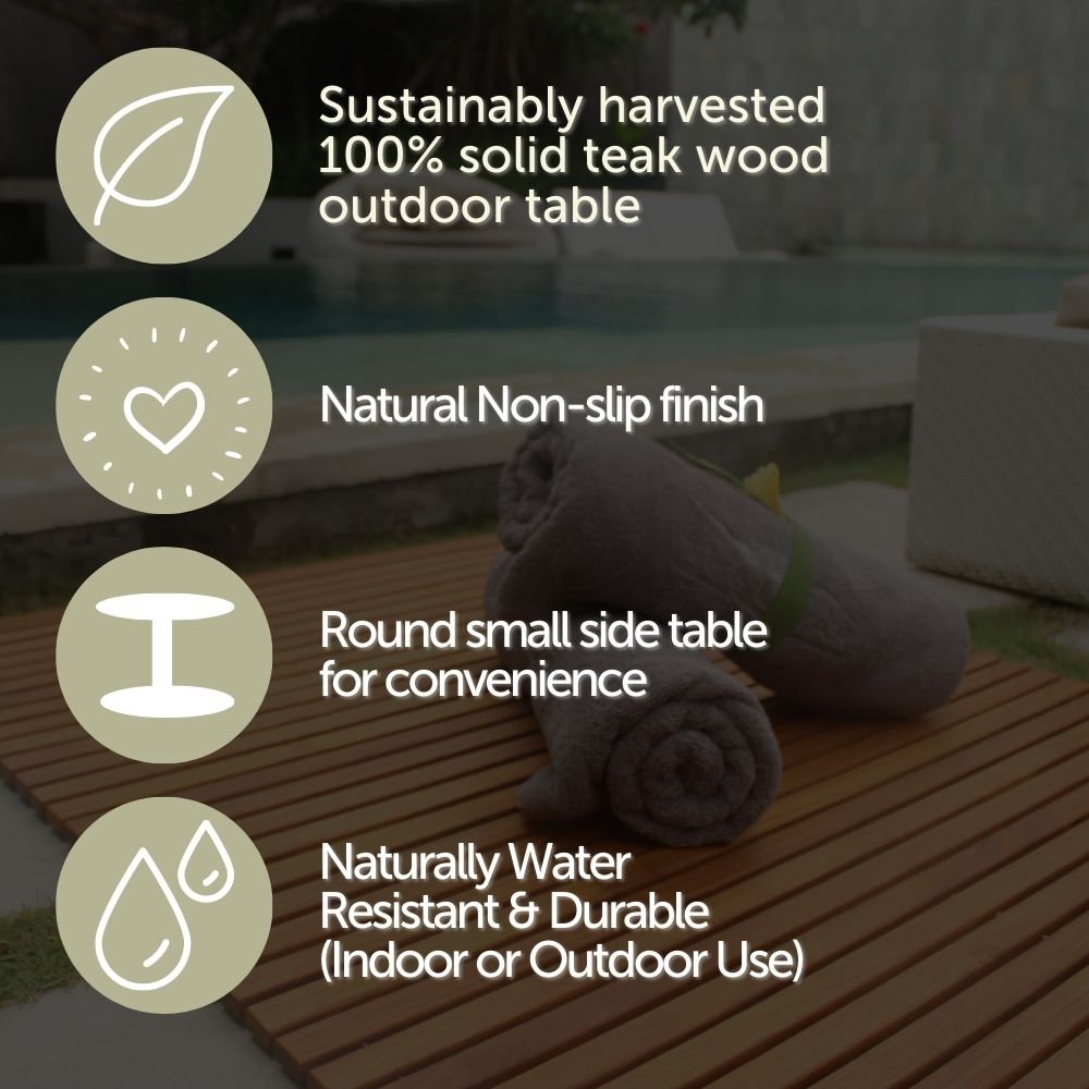 Cabo Natural Teak C Shaped Side Table