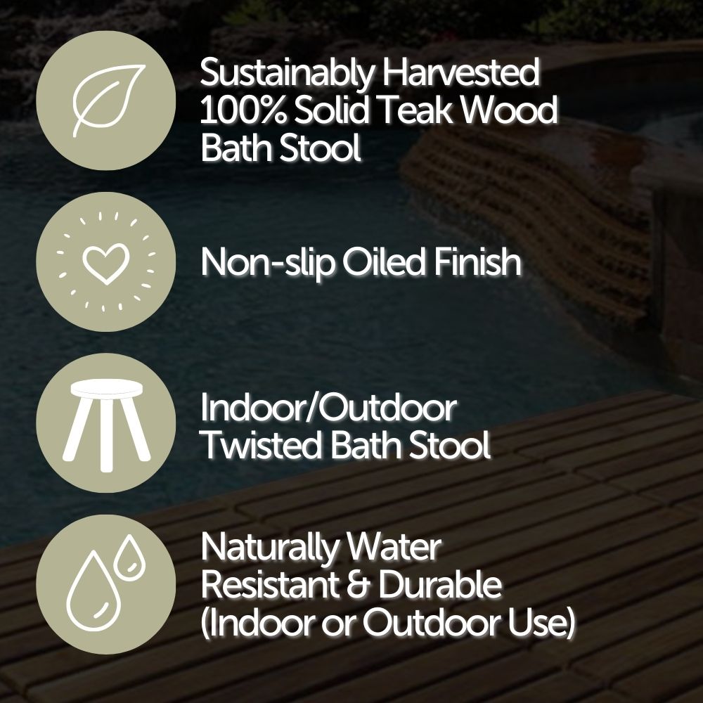 Remington Dark Teak Shower and Bath Twisted Stool