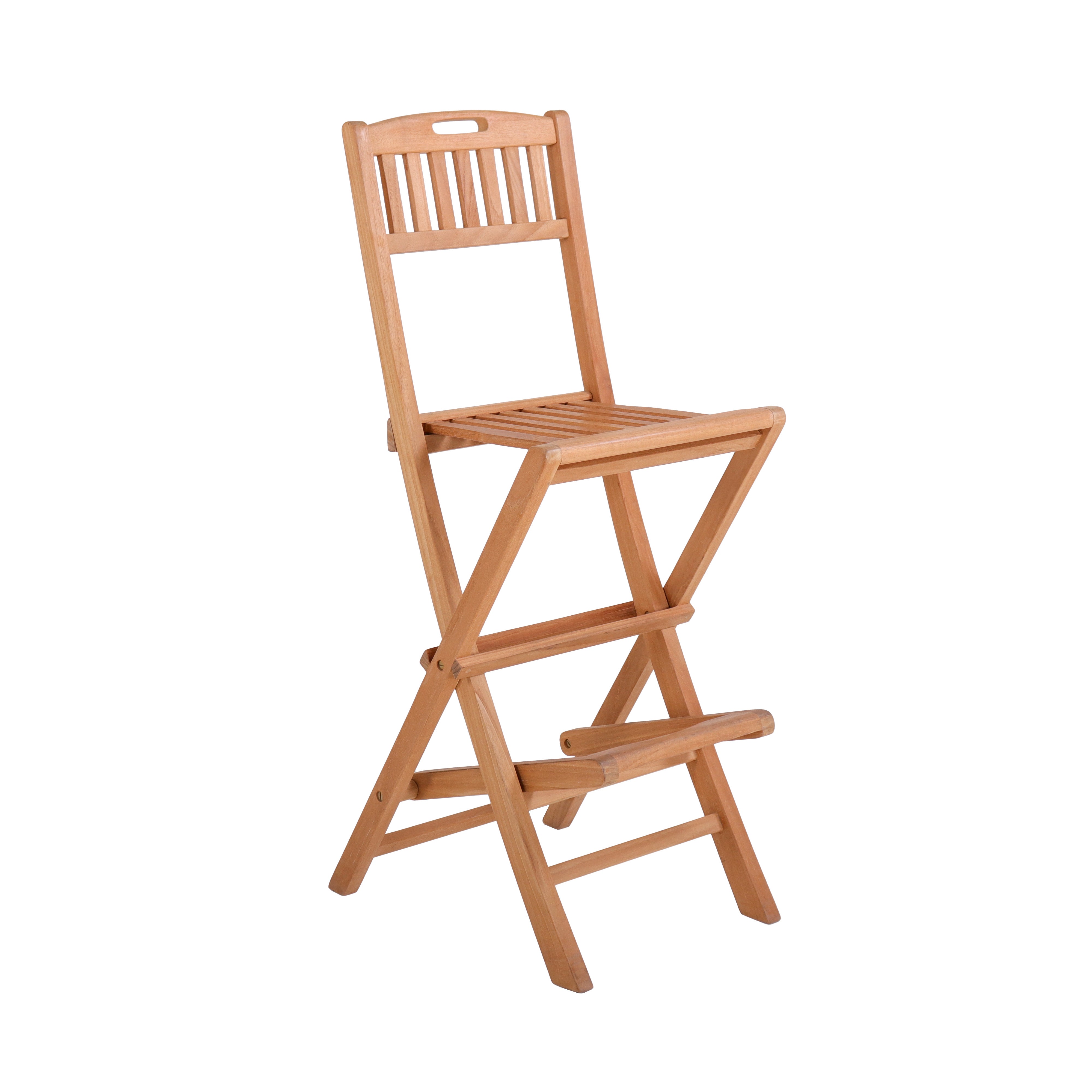 Emmett Natural Teak Indoor/Outdoor Folding Bar Stool