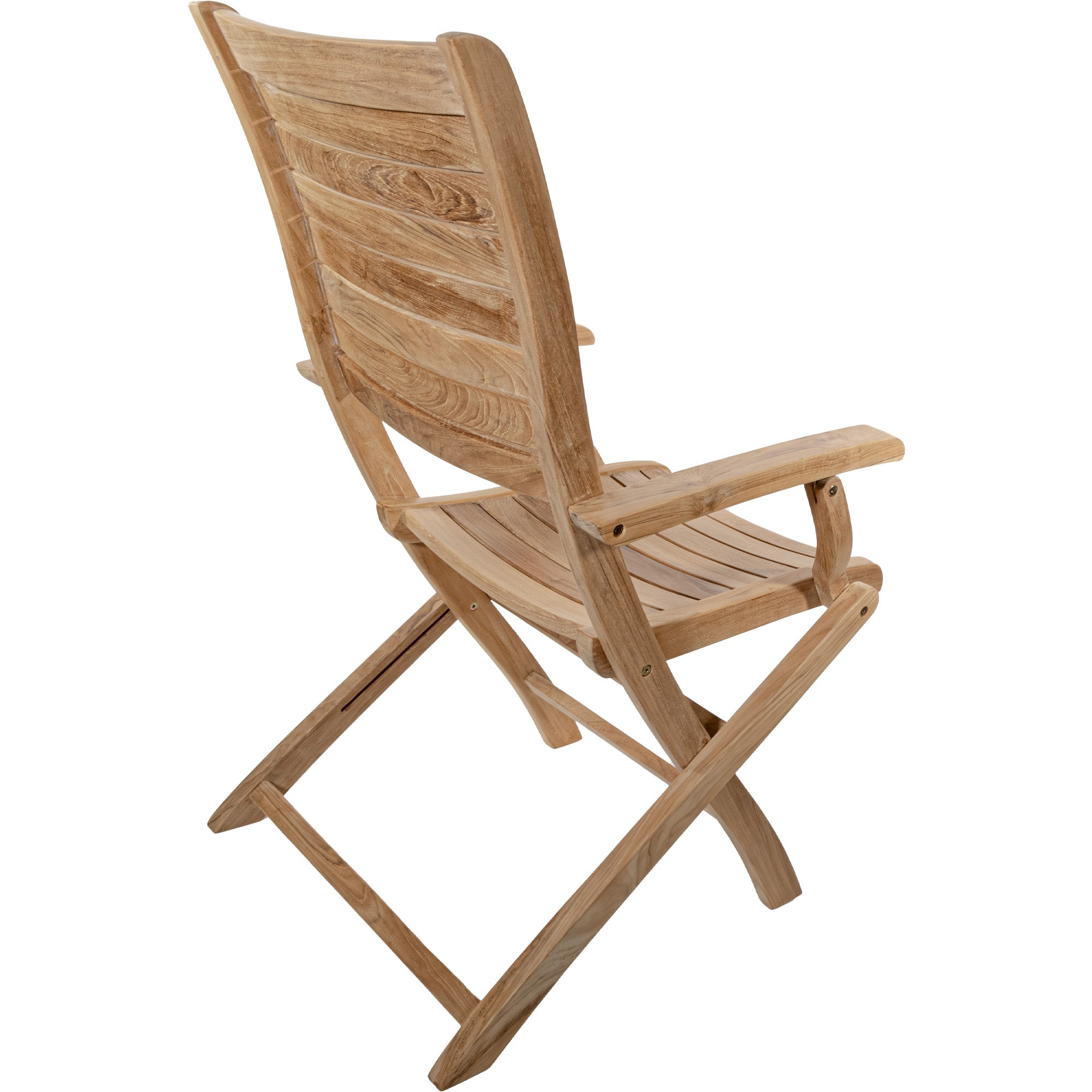 Naples Natural Teak Outdoor Patio Folding Chair with Arm Rests