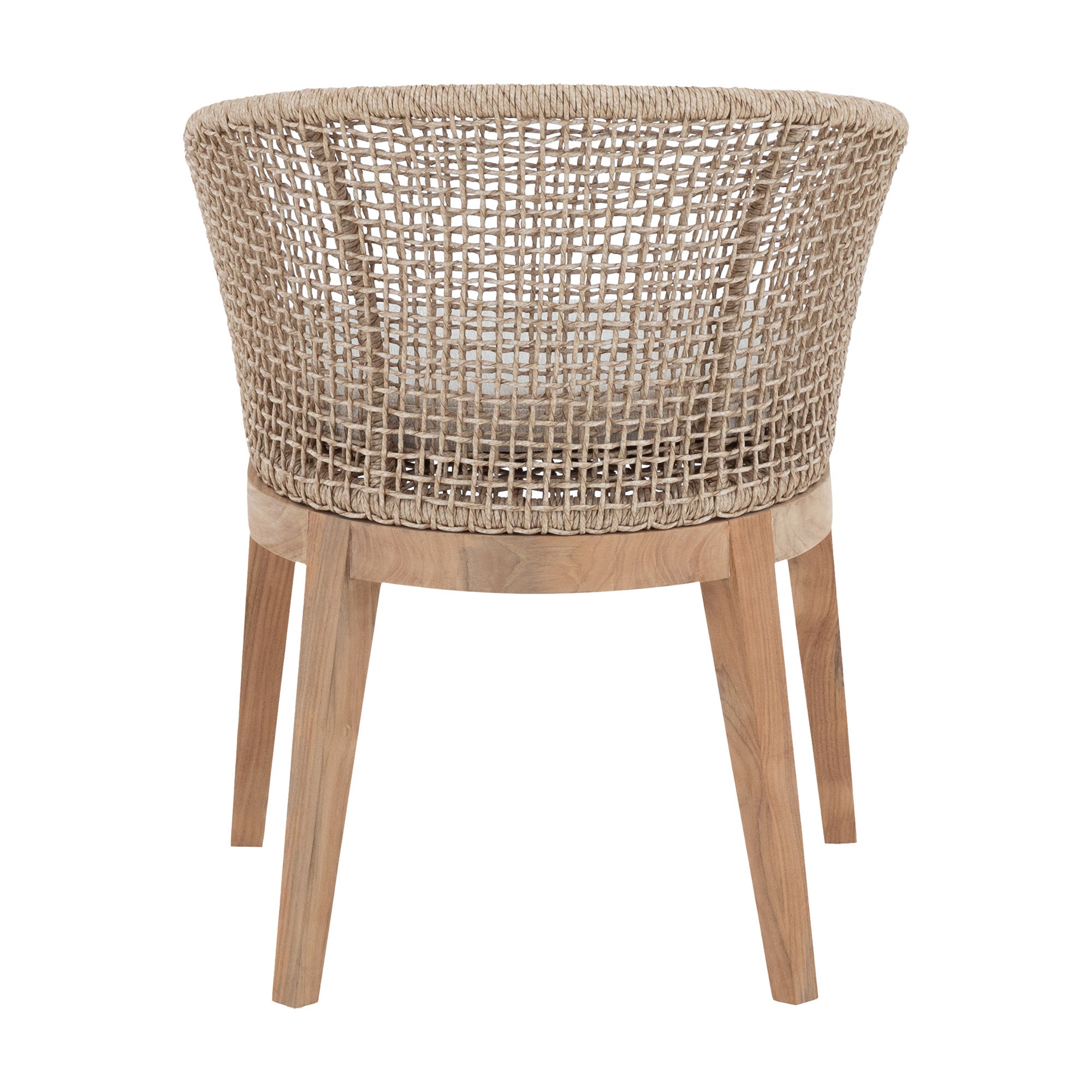 Natural Teak Dining Chair with Rattan Weaving