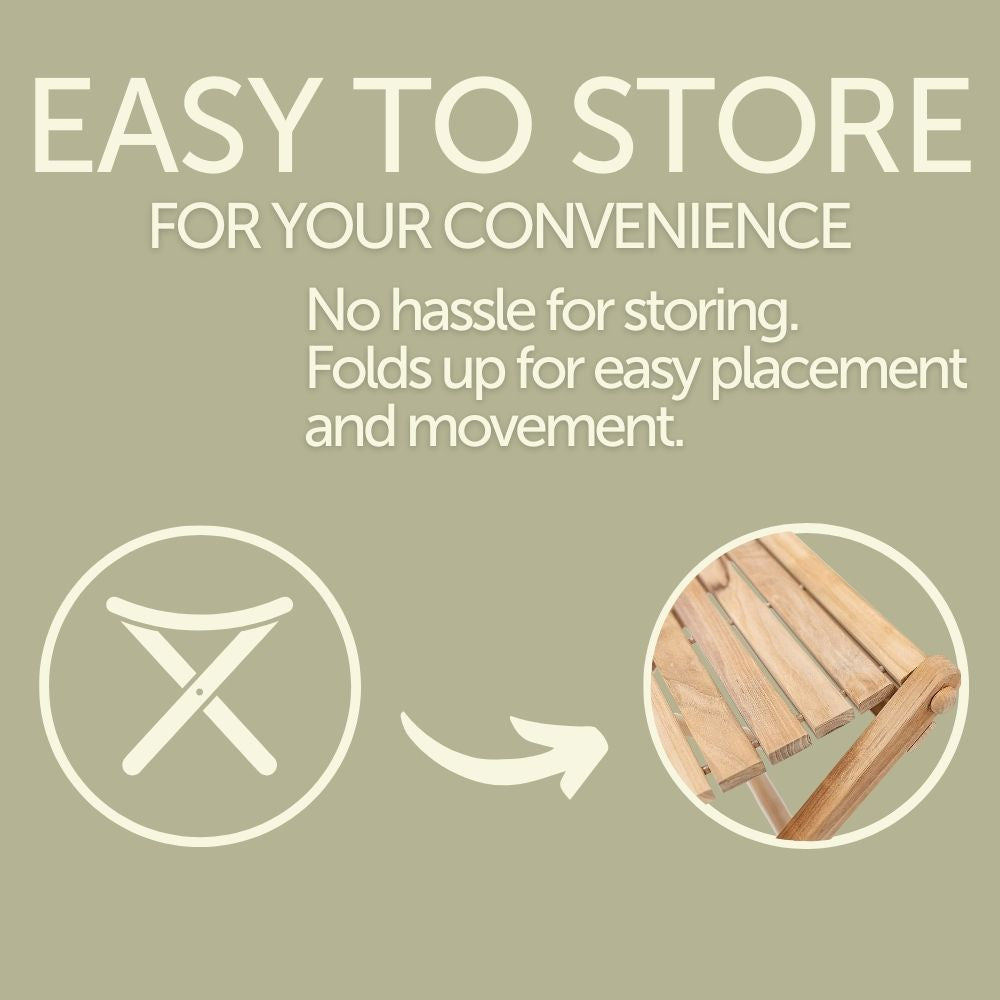 Sierra Natural Teak Outdoor Folding String Seat