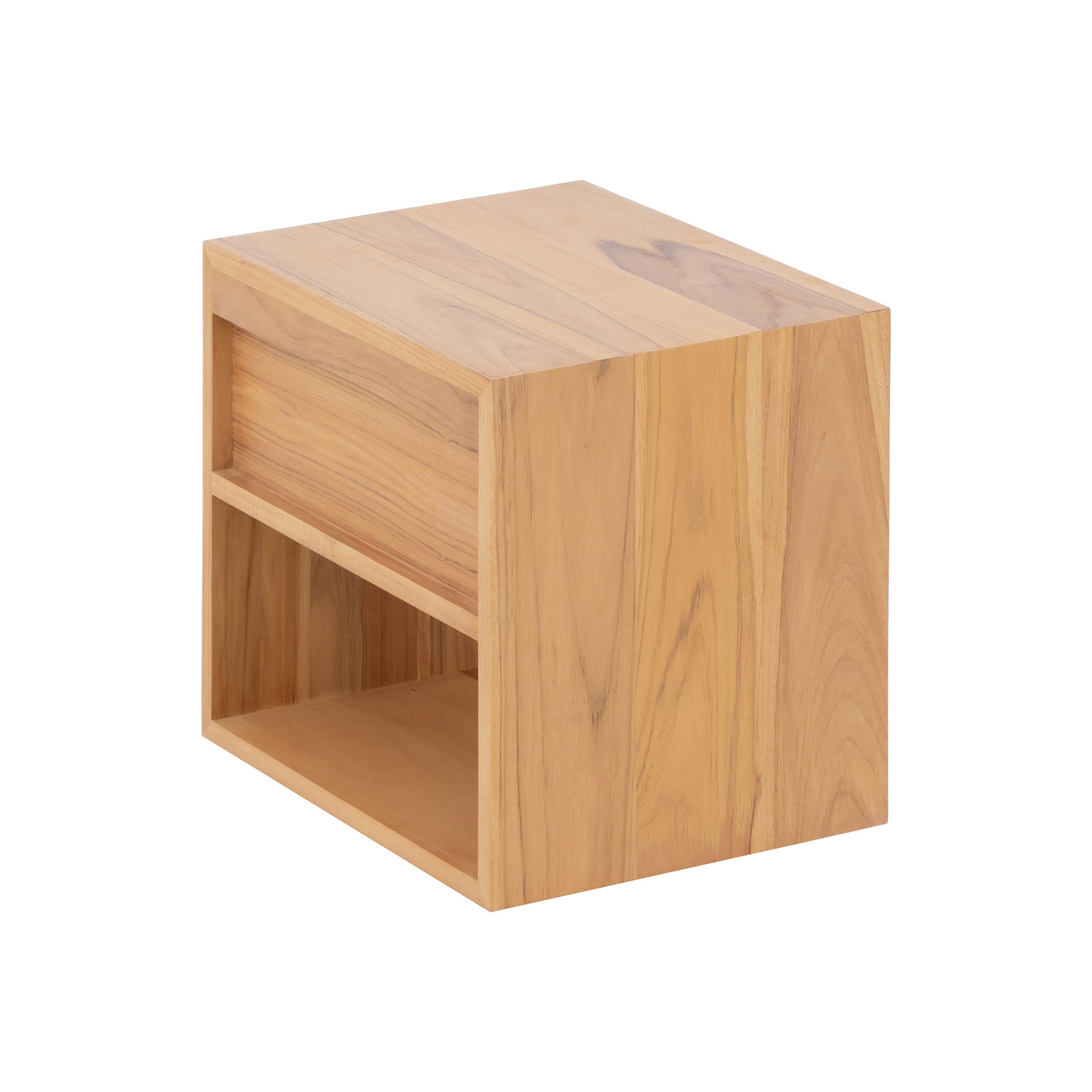 Oslo Natural Teak Indoor Floating Nightstand - 20"