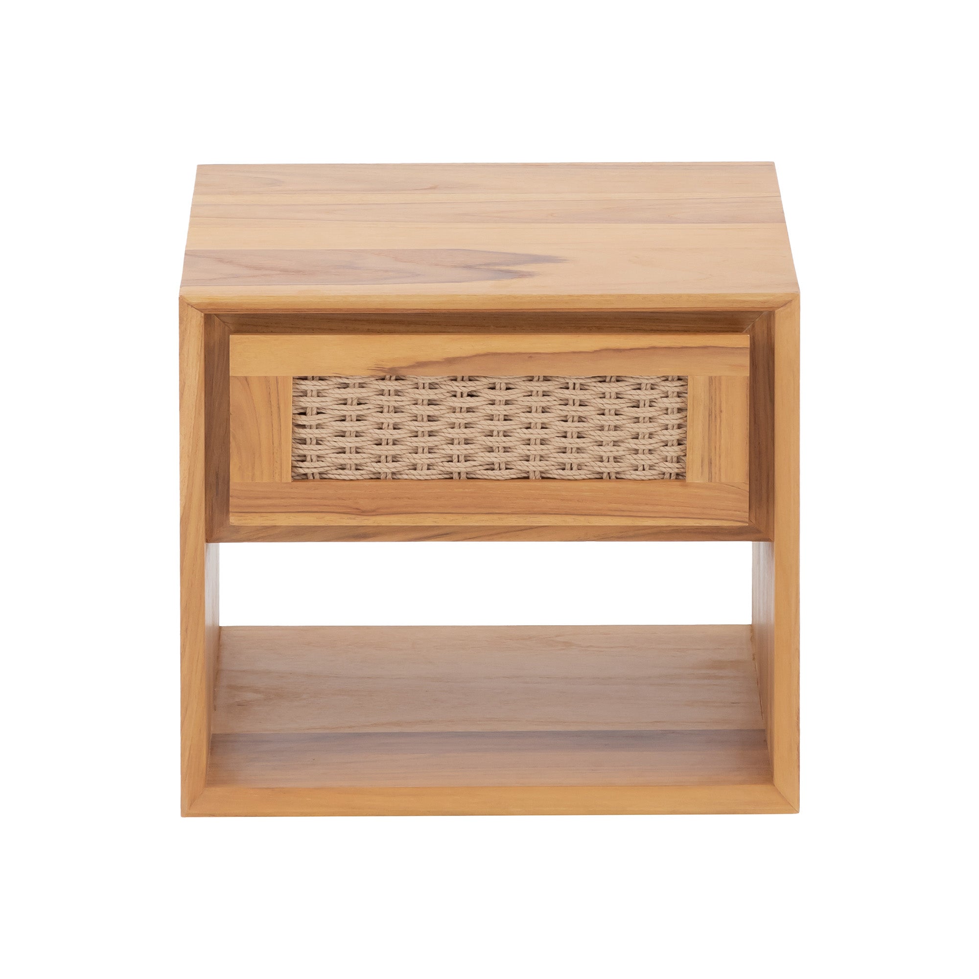 Oslo Natural Teak Indoor Floating Nightstand - 20"