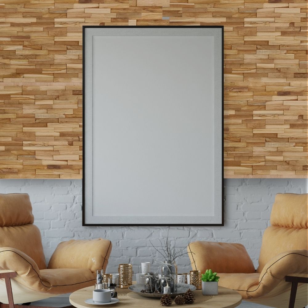 Farmhouse Rustic Teak 3D Wall Panels – (13 sq ft)