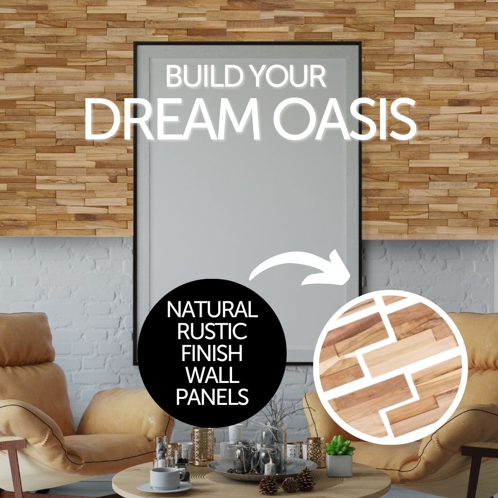 Farmhouse Rustic Teak 3D Wall Panels – (13 sq ft)