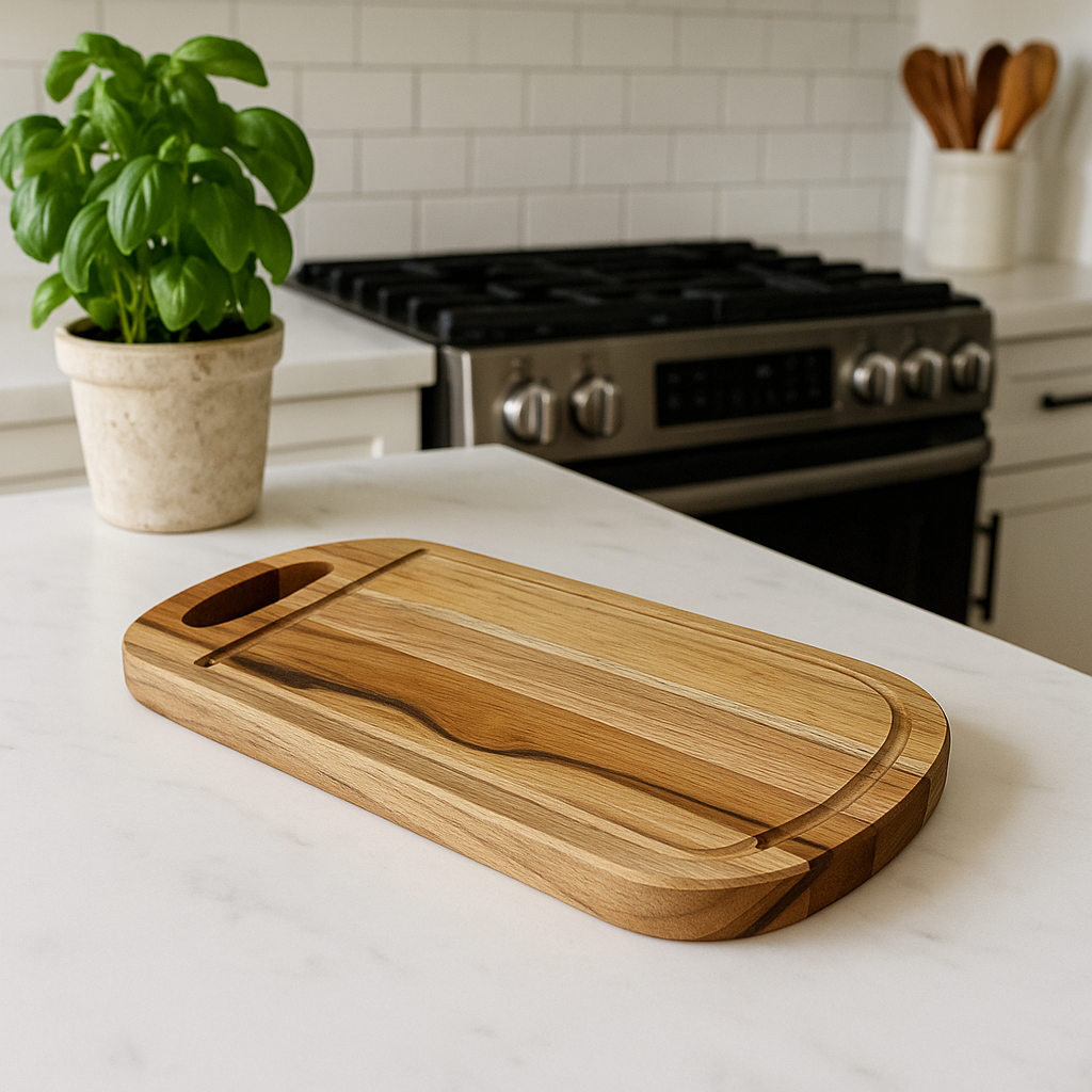Natural Teak Small Cutting Board - 14"