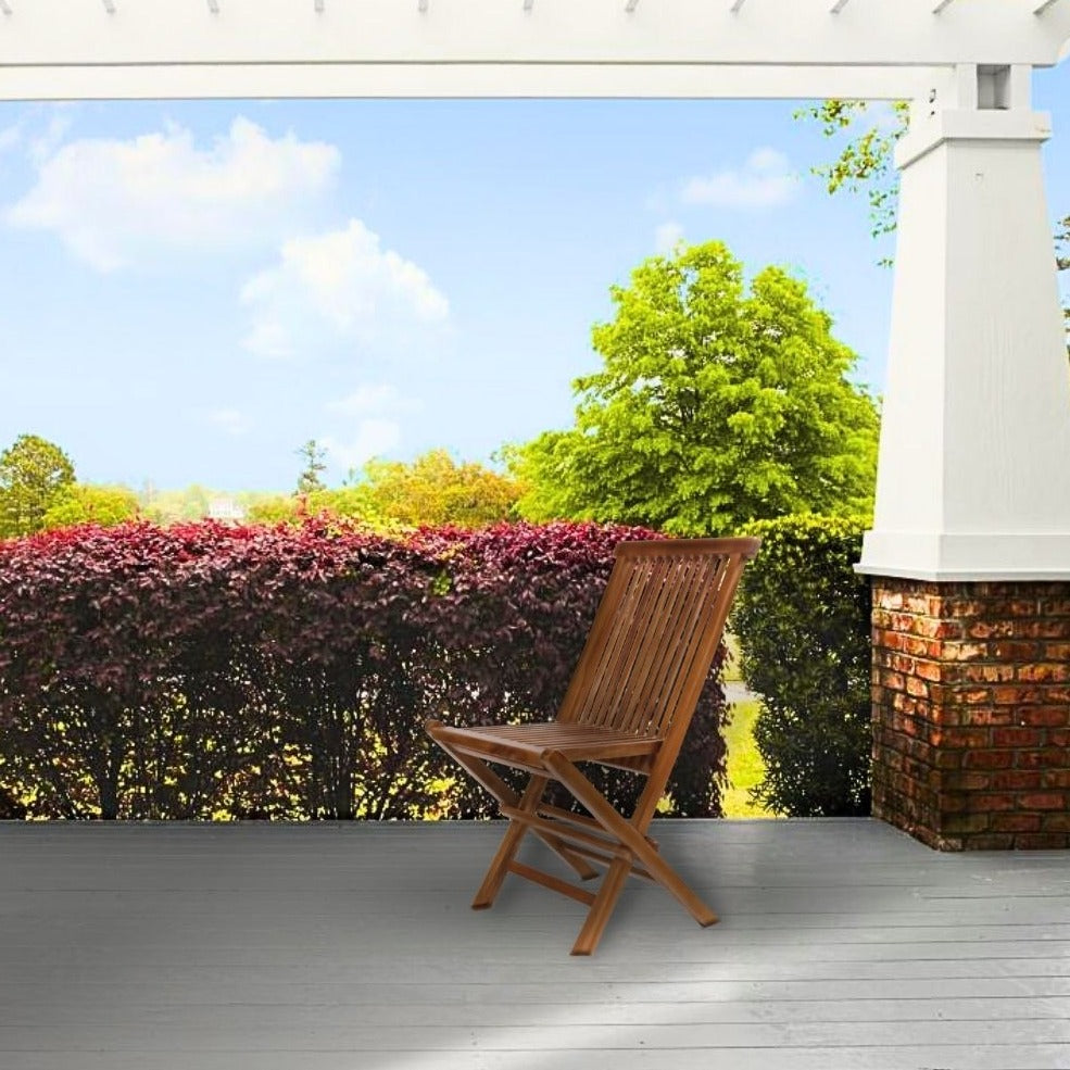 Ogden Oiled Teak Outdoor Folding Chair