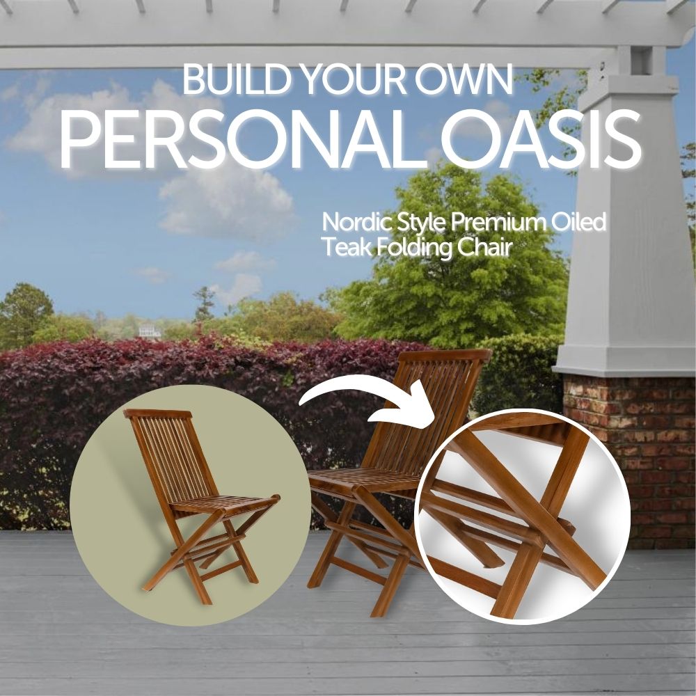 Ogden Oiled Teak Outdoor Folding Chair