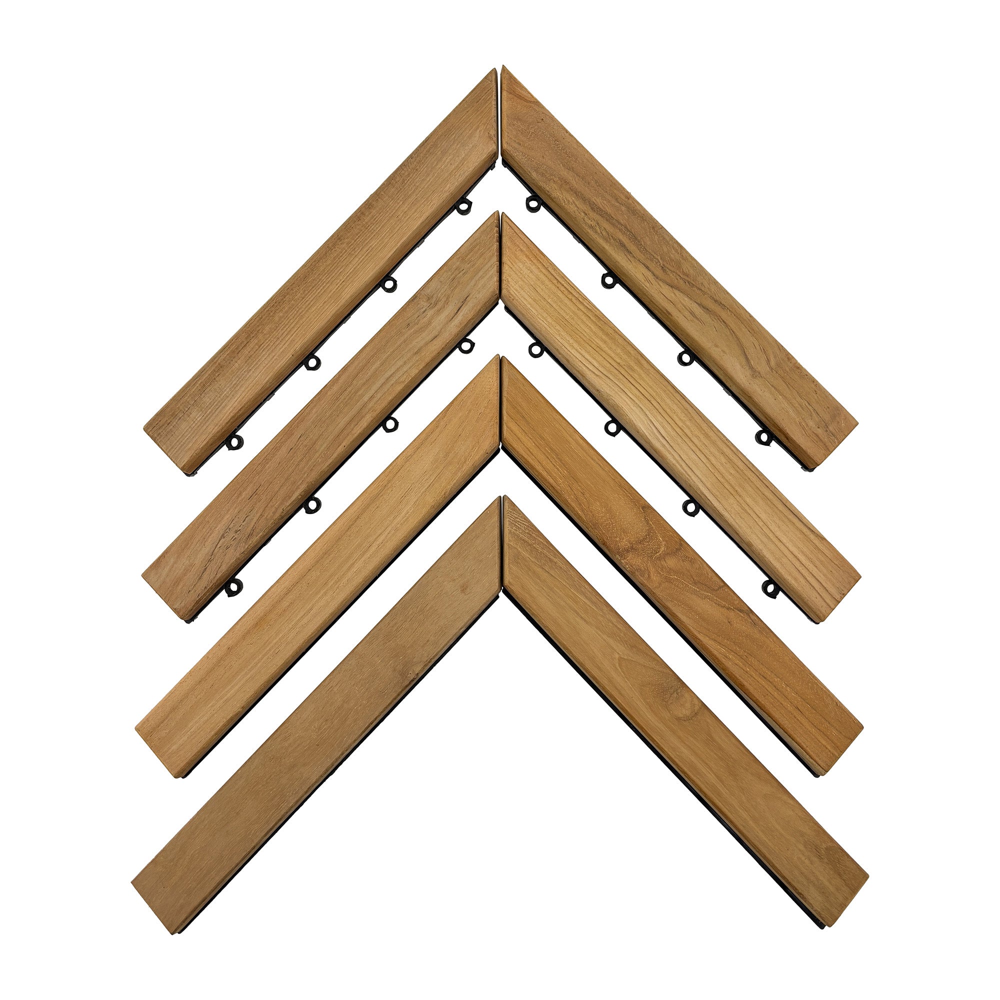 Teak Interlocking Tile End Pieces (Loop, Pin or Corner)