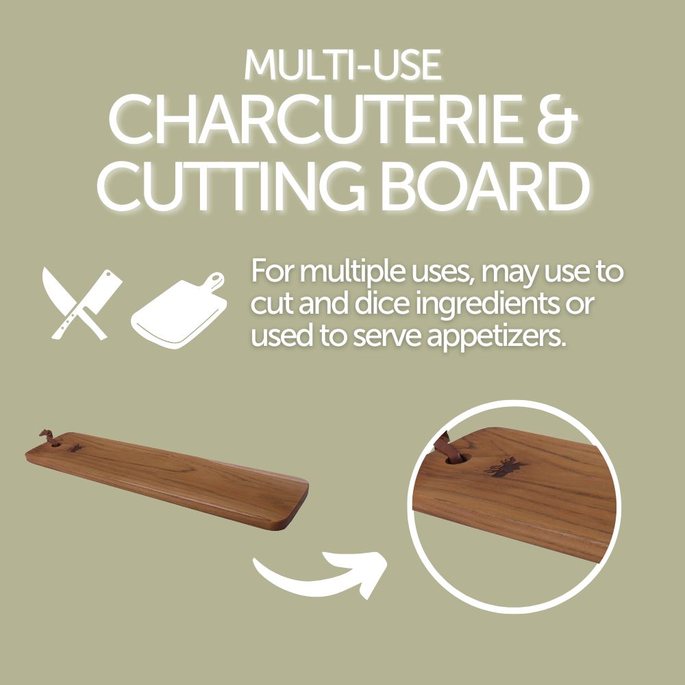 Natural Teak Charcuterie/Cutting Board 24"