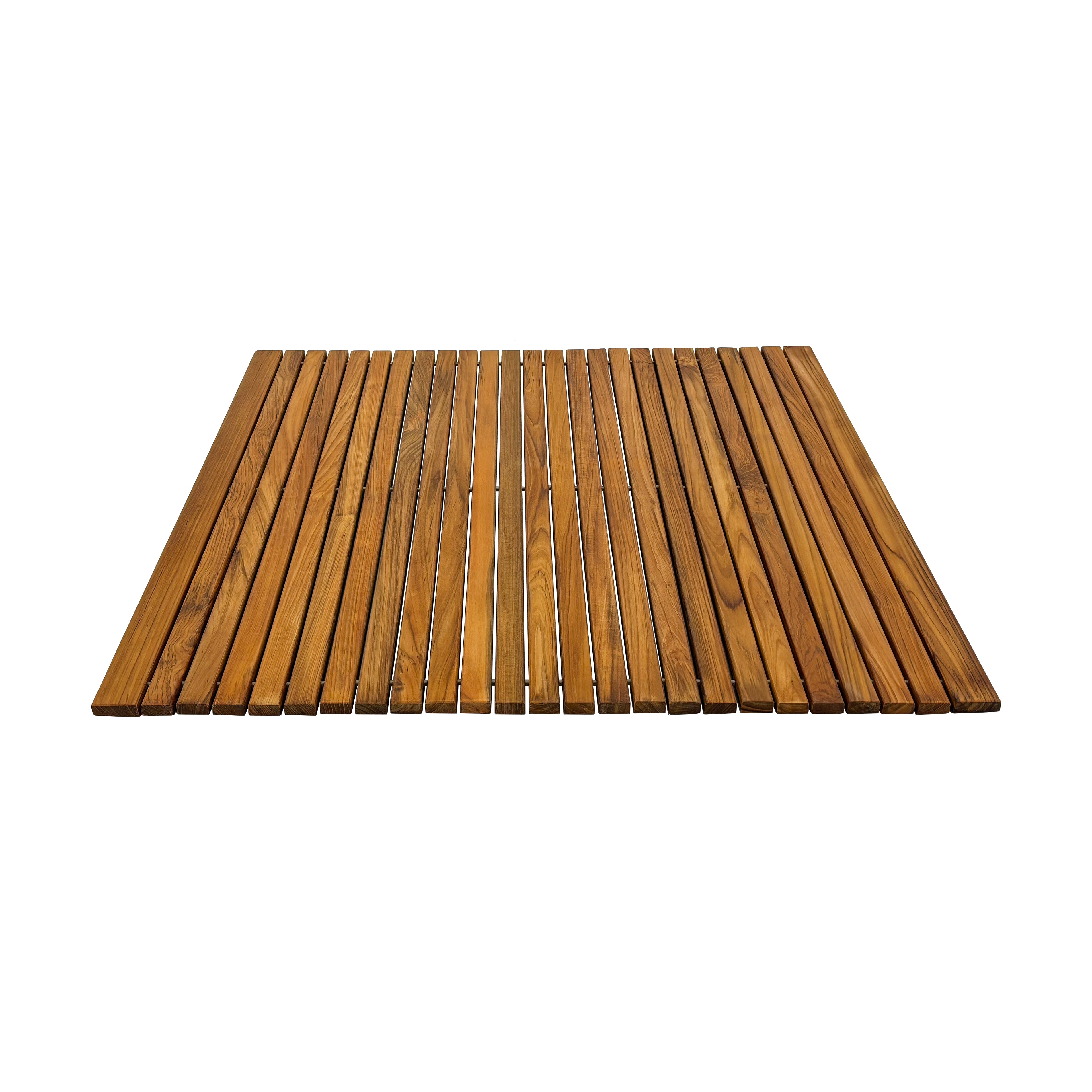 Chiba Teak Shower and Bath String Mat with Rubber Footing 36″ x 36"