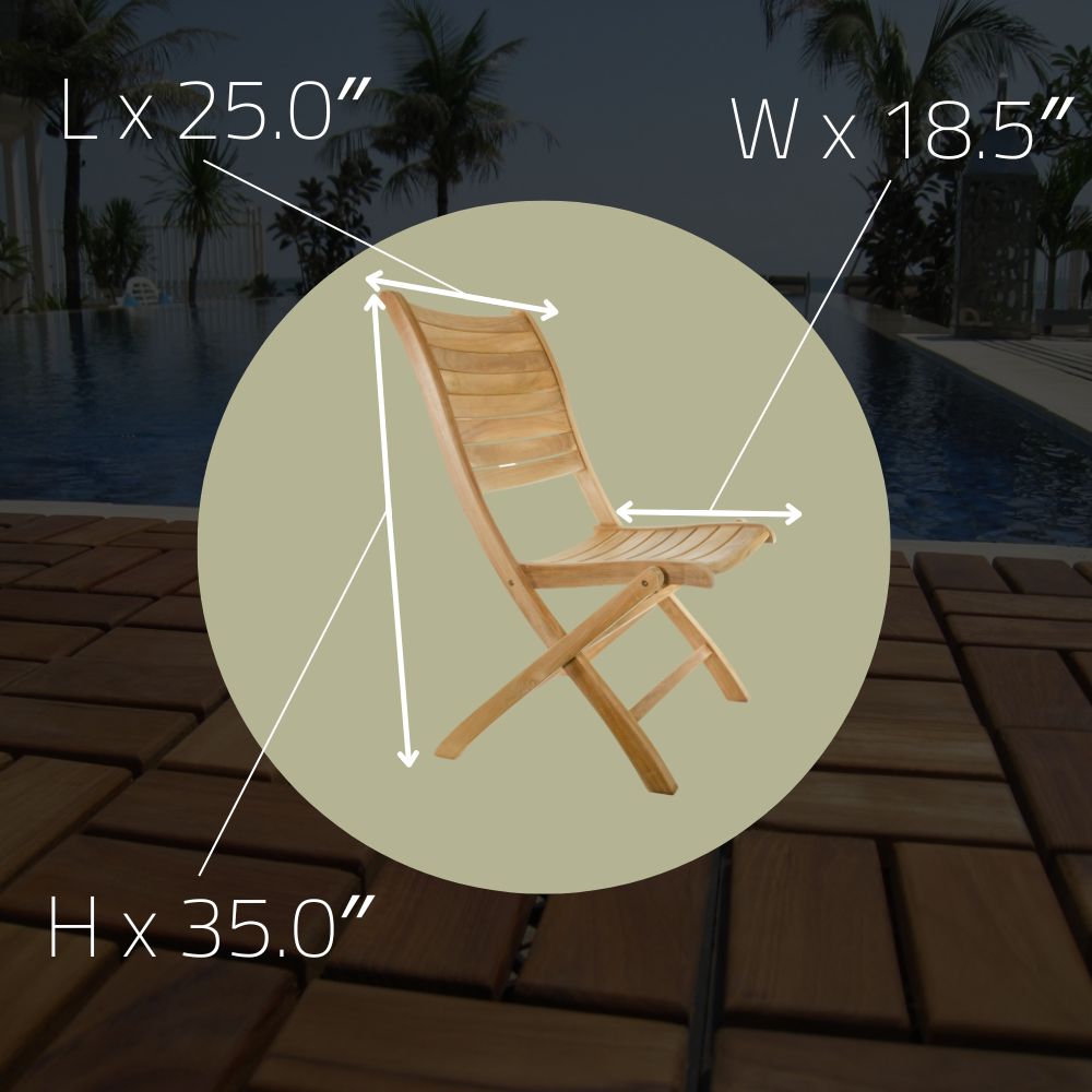 Boulder Natural Teak Outdoor Folding Chair