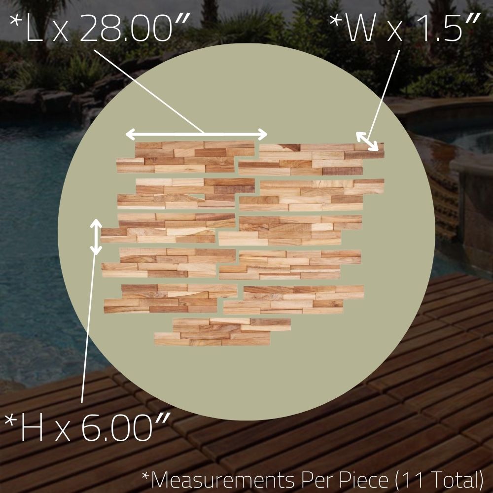 Clearwater Natural Teak 3D Wall Panels - (13 sq ft)