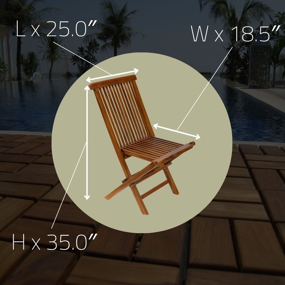 Ogden Oiled Teak Outdoor Folding Chair