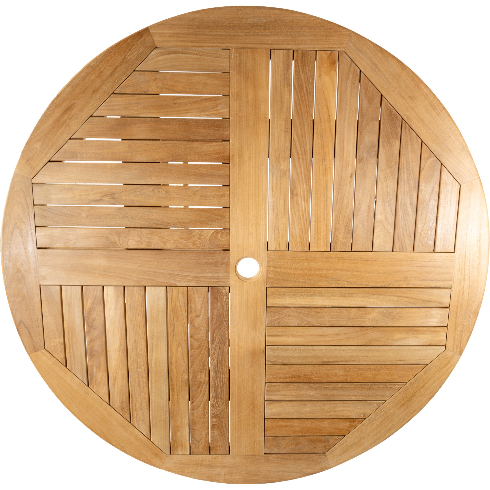 Naples Natural Teak Outdoor Foldable Round Dining Table - 47"