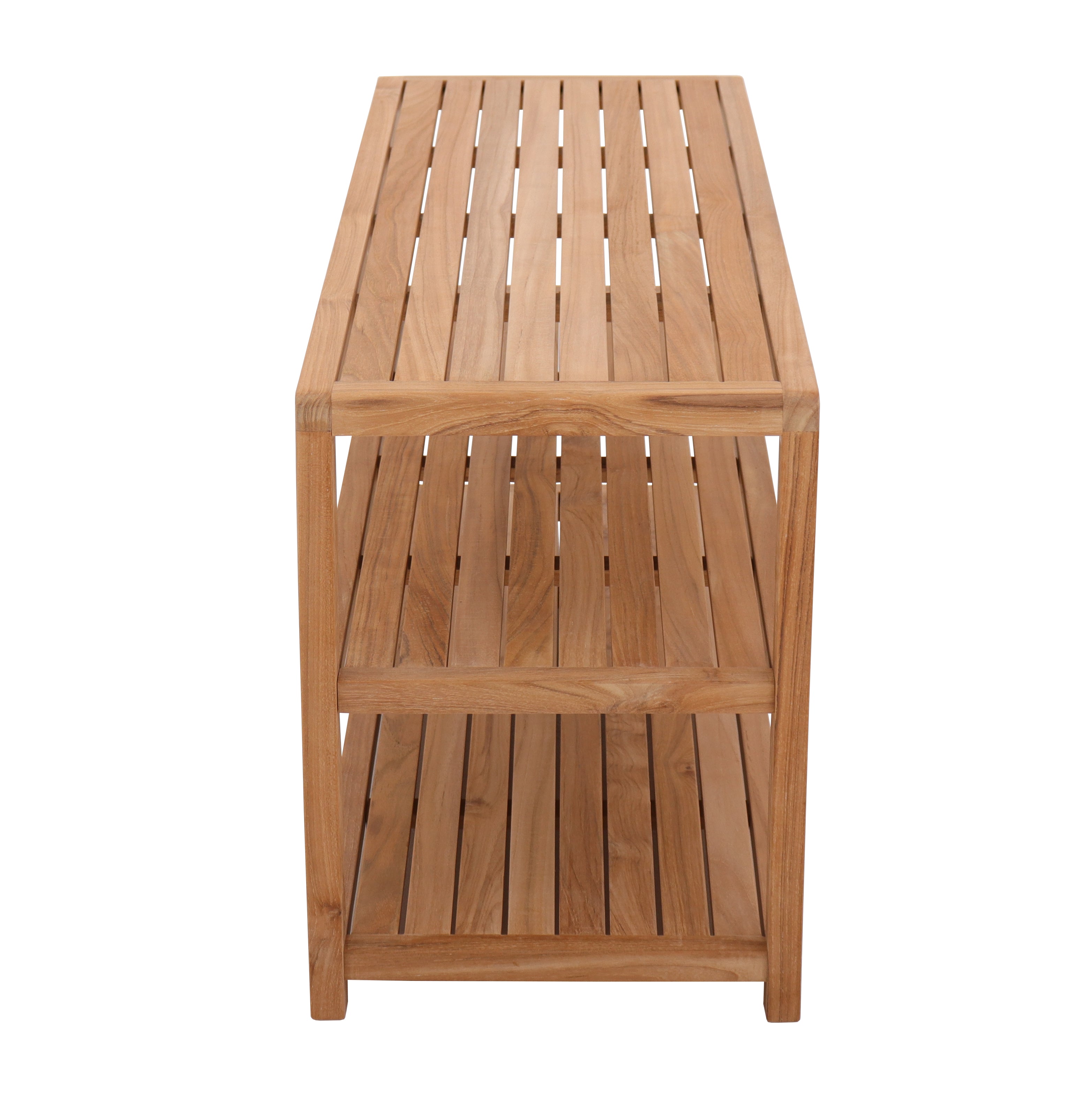 Savannah Natural Teak Shower and Spa/Bathroom/Outdoor - Storage Bench with Shelves- 28" or 40"
