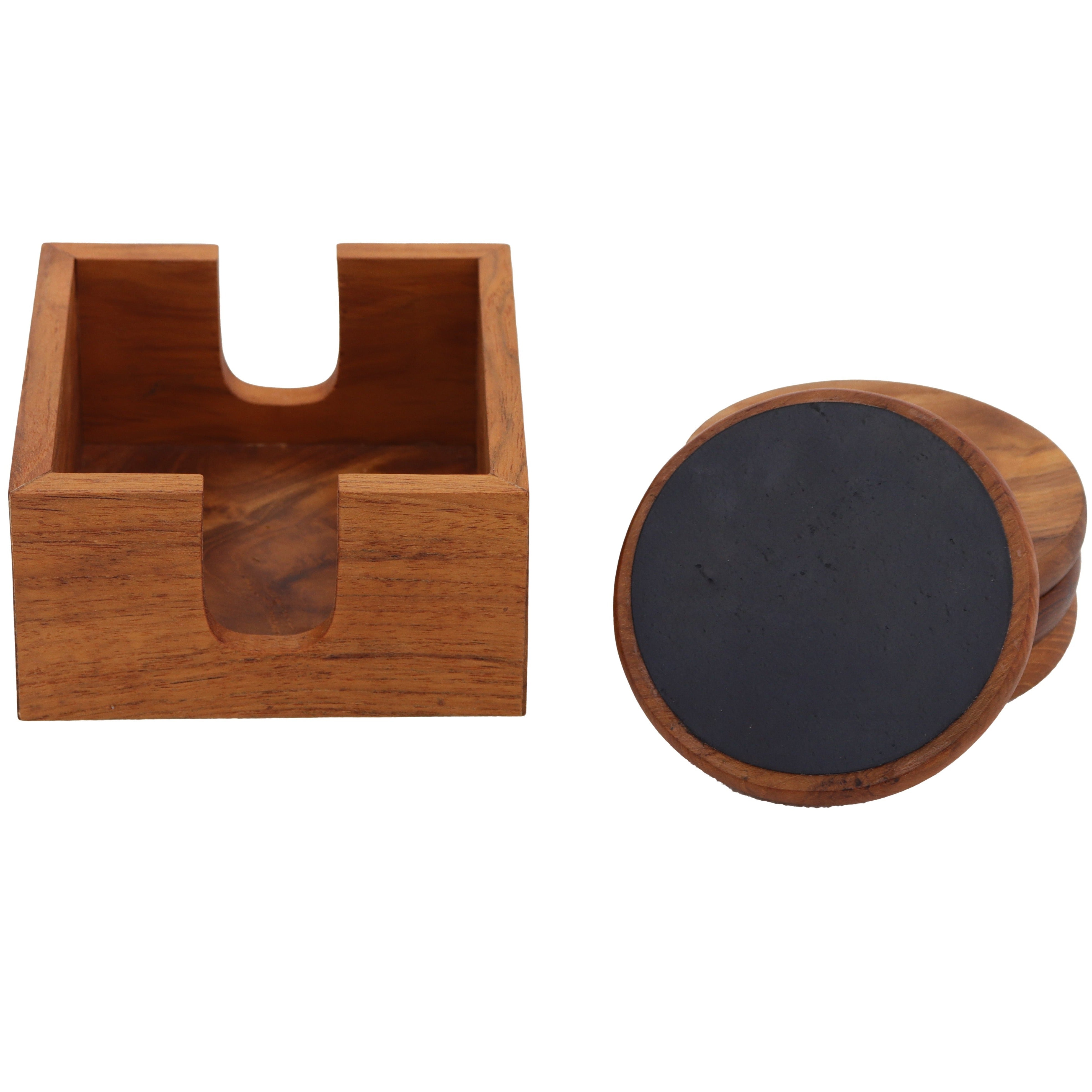 Nordic Rustic Teak Table Coasters (set of 4)