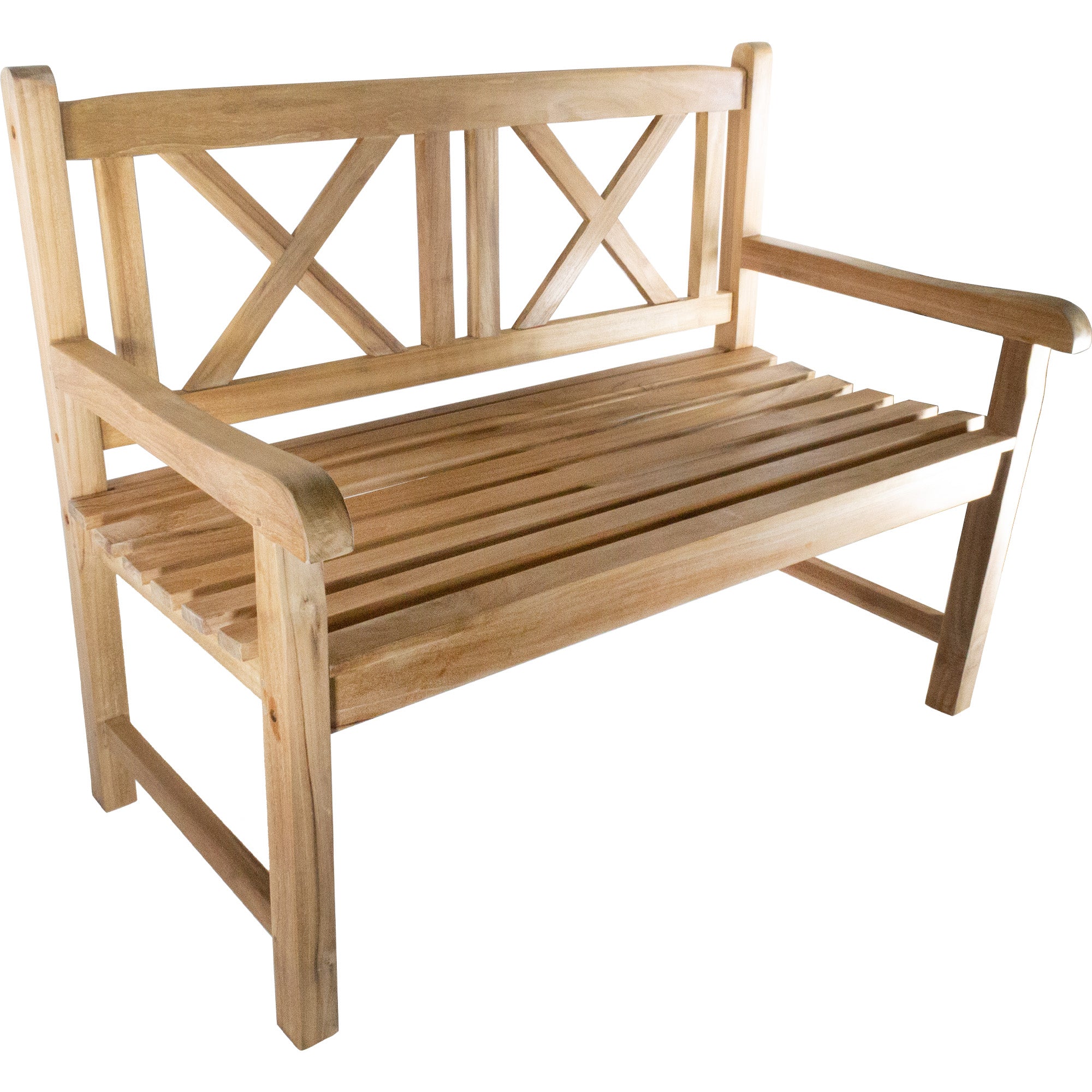 Åre 2 Person Natural Teak Outdoor Patio and Garden Bench
