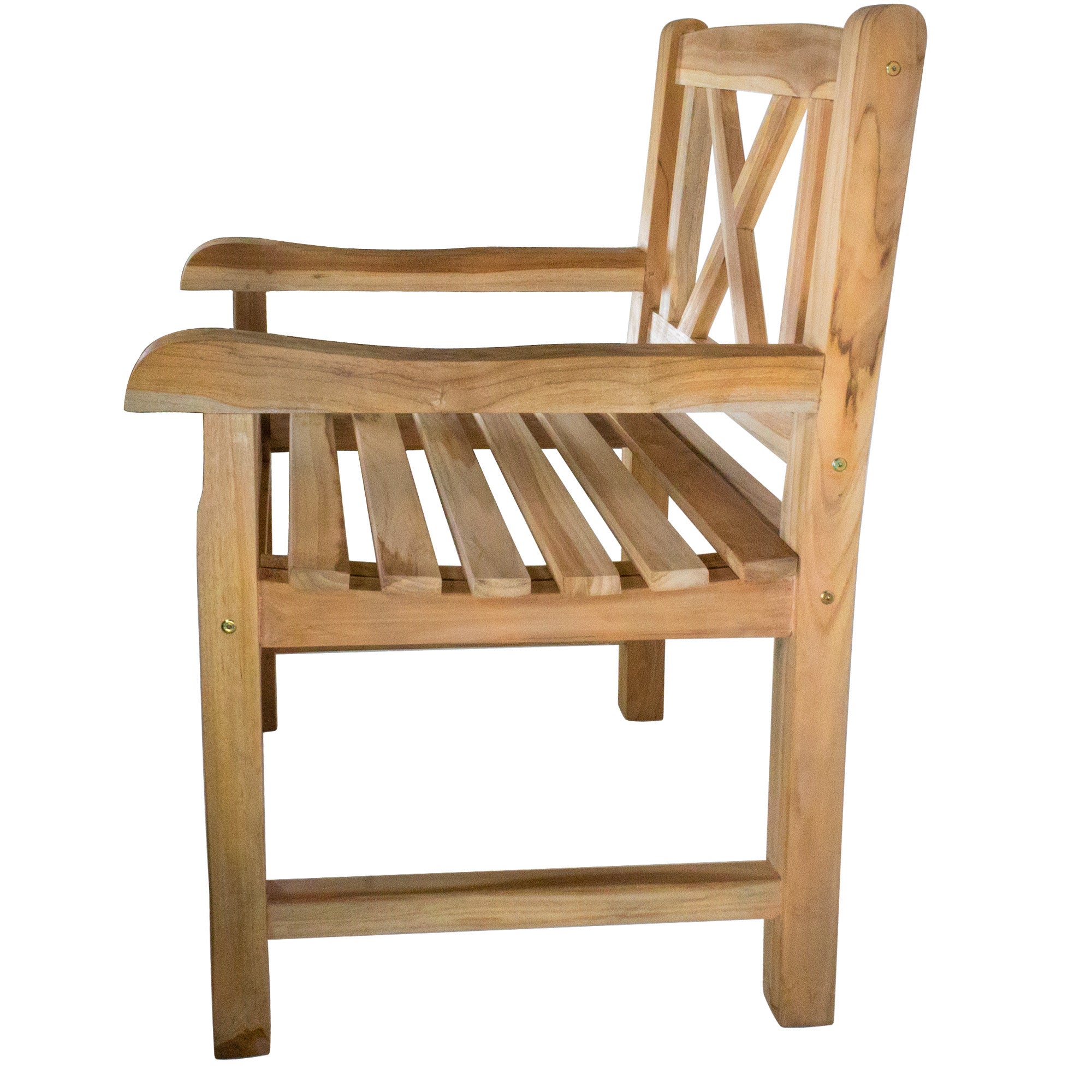 Stockholm Natural Teak Outdoor Patio Dining Chair with Arm Rests
