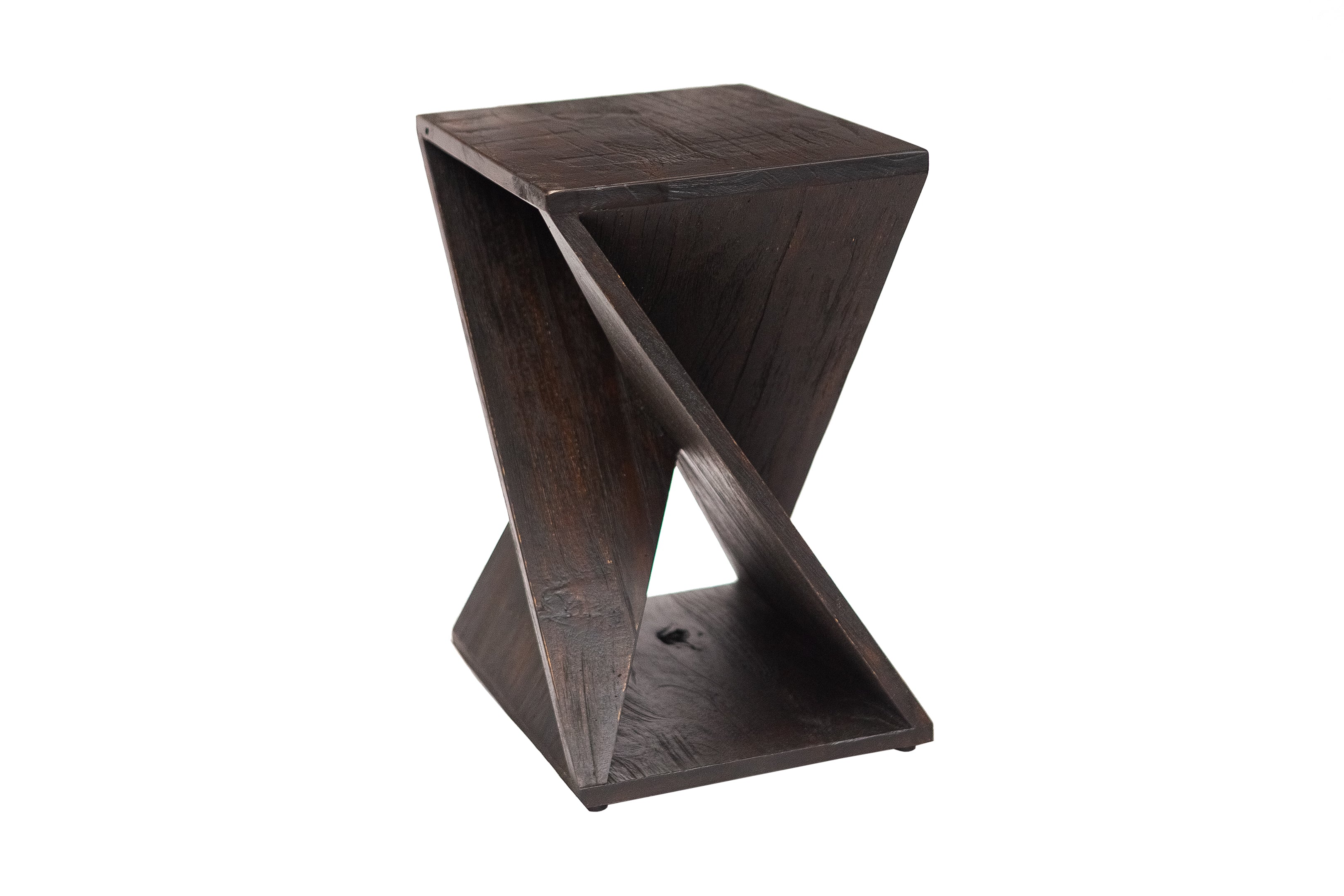 Remington Dark Teak Shower and Bath Twisted Stool