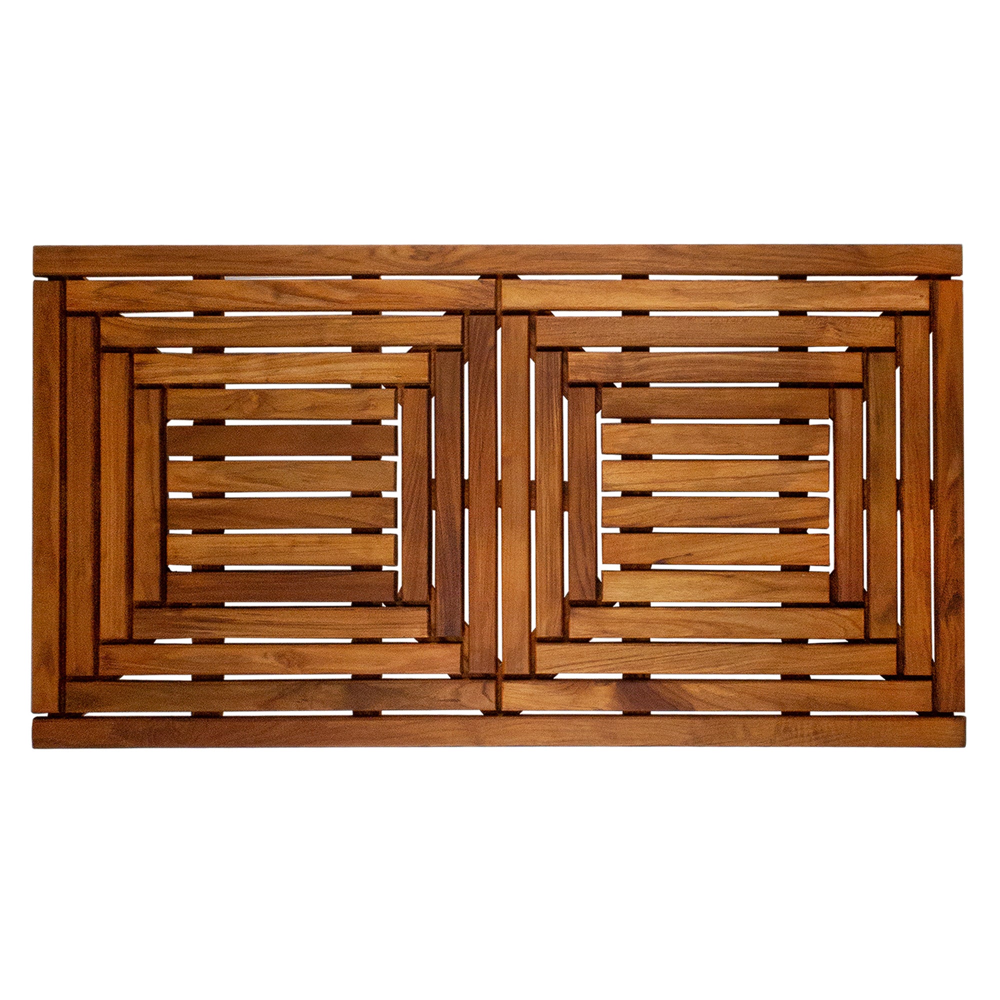 Denver Oiled Double Framed Teak Shower and Bath Mat 39" x 19"