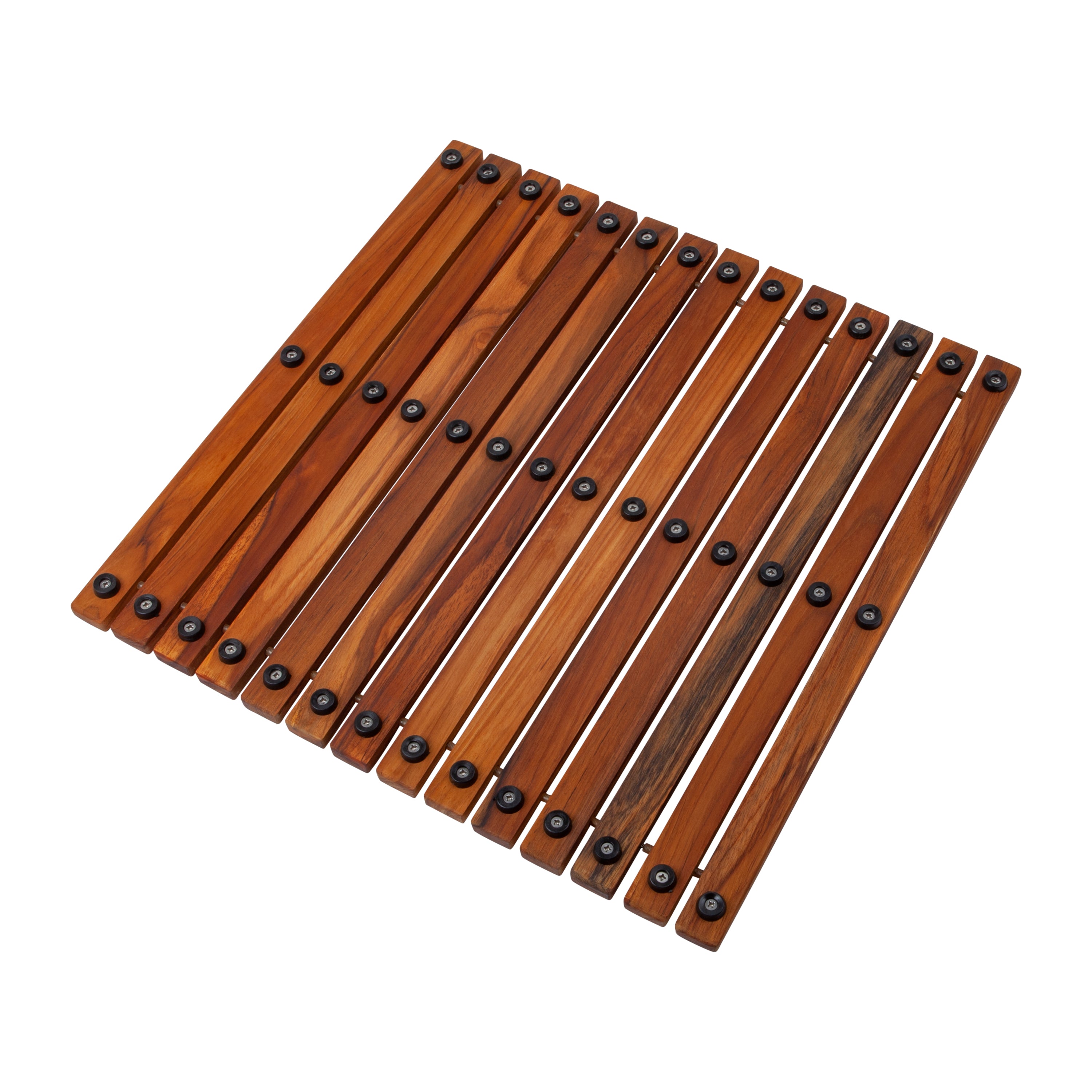 Over-lander Oiled Teak Shower and Bath String Mat 19.6″ x 19.6″