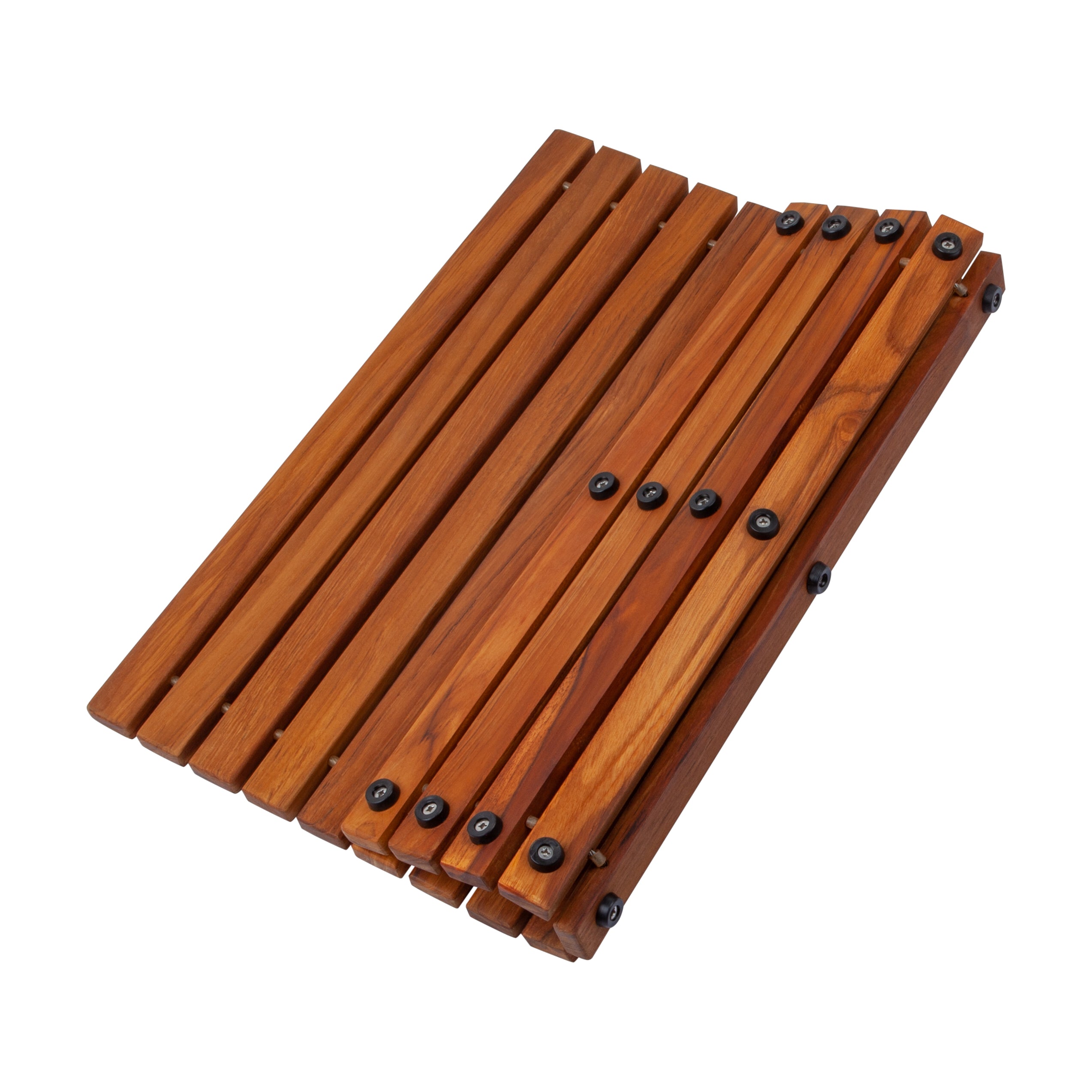 Over-lander Oiled Teak Shower and Bath String Mat 19.6″ x 19.6″