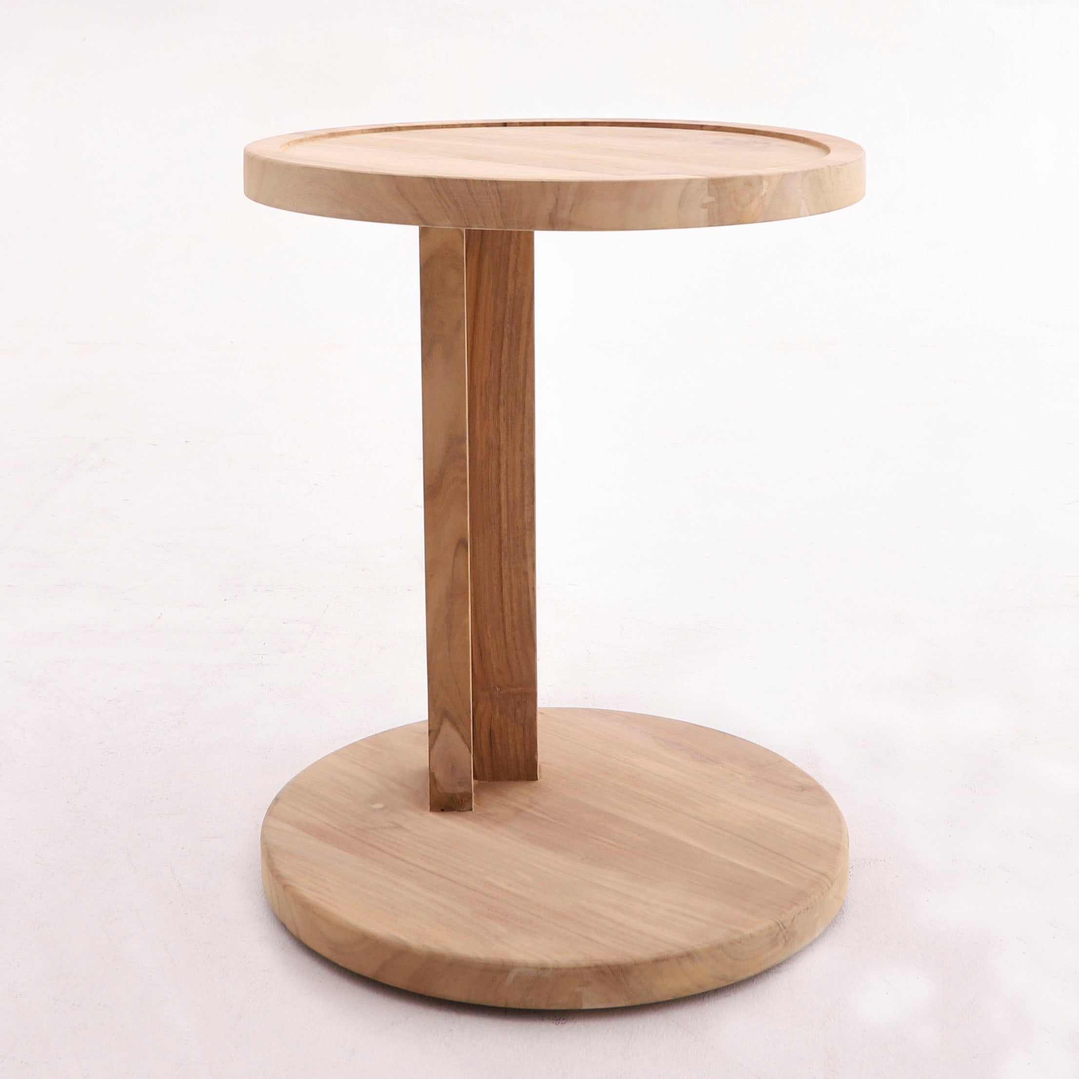 Cabo Natural Teak C Shaped Side Table