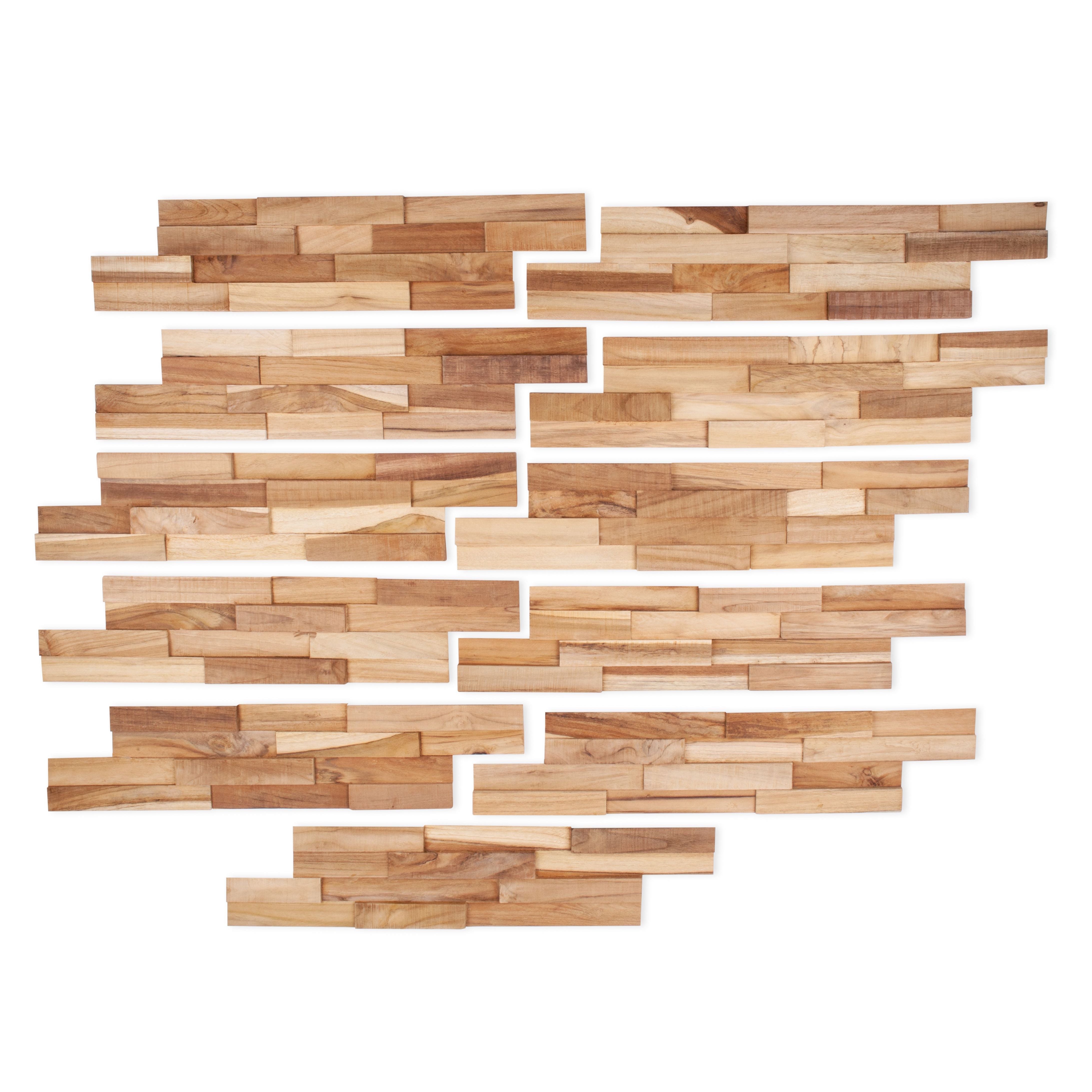 Farmhouse Rustic Teak 3D Wall Panels – (13 sq ft)