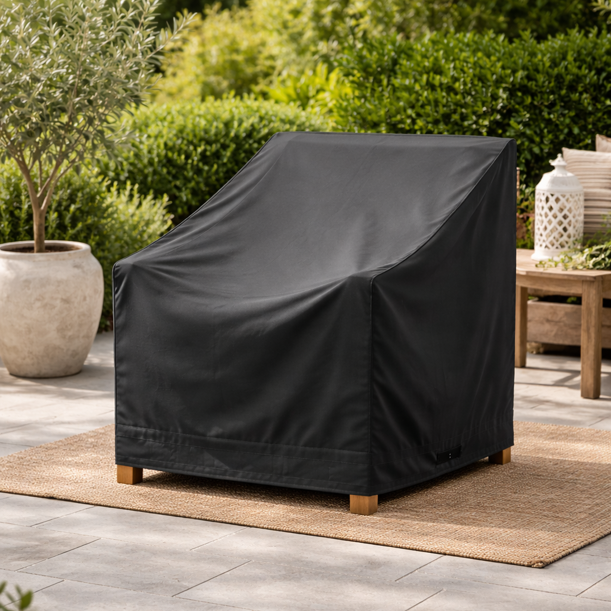 TEAK OUTDOOR CHAIR WITH COVER