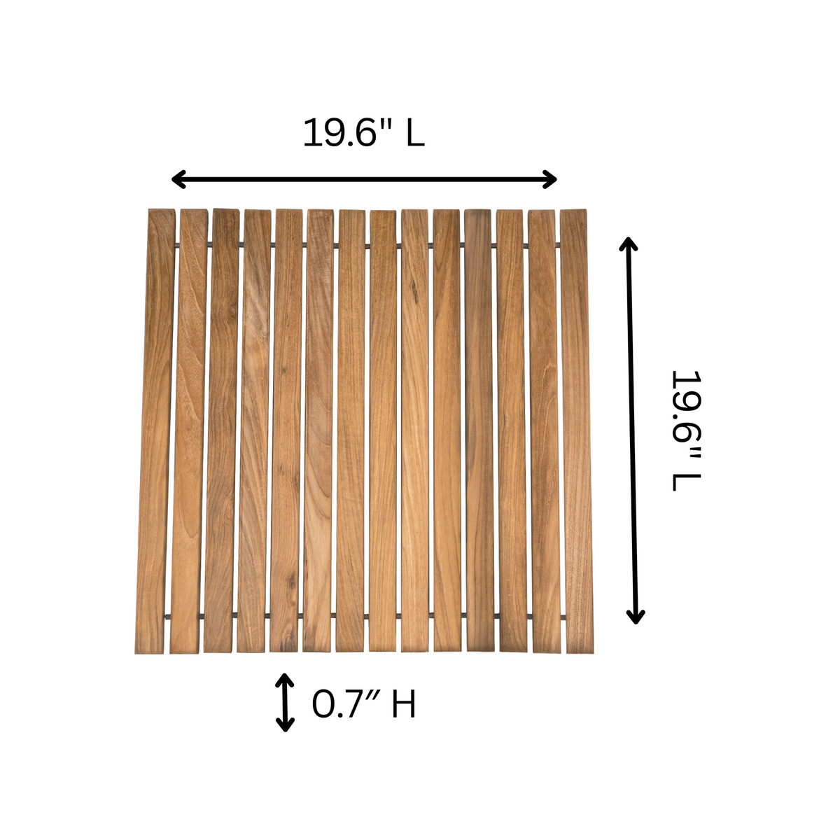 Bahama Teak Shower and Bath String Mat with Rubber Footing 19.6″ x 19.
