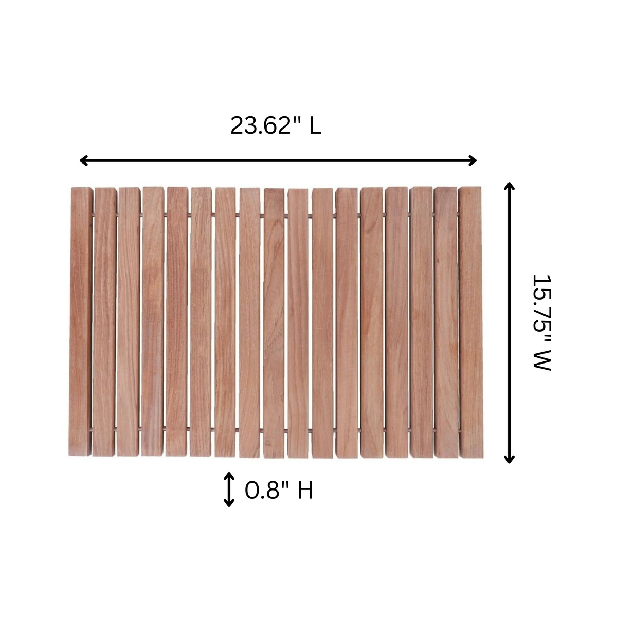 Sunriver Teak Shower and Bath String Mat with Rubber Feet 23.62