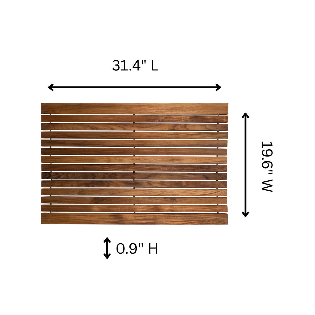 String Mat Belize Teak String Mat with Rubber Footing 31.4