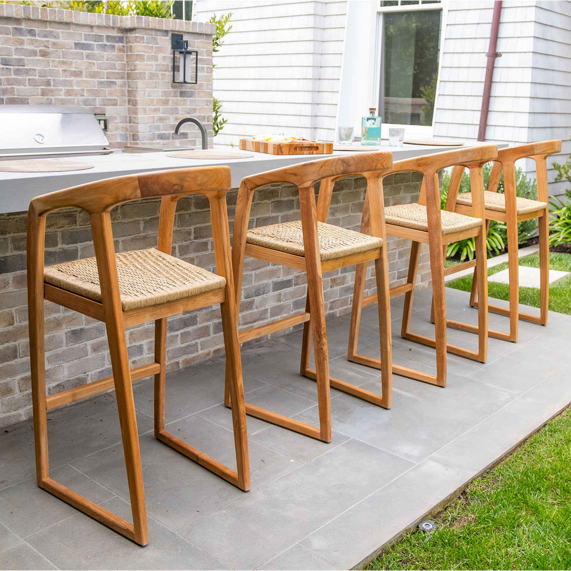 Ubud Natural Teak Indoor/Outdoor Bar Stool