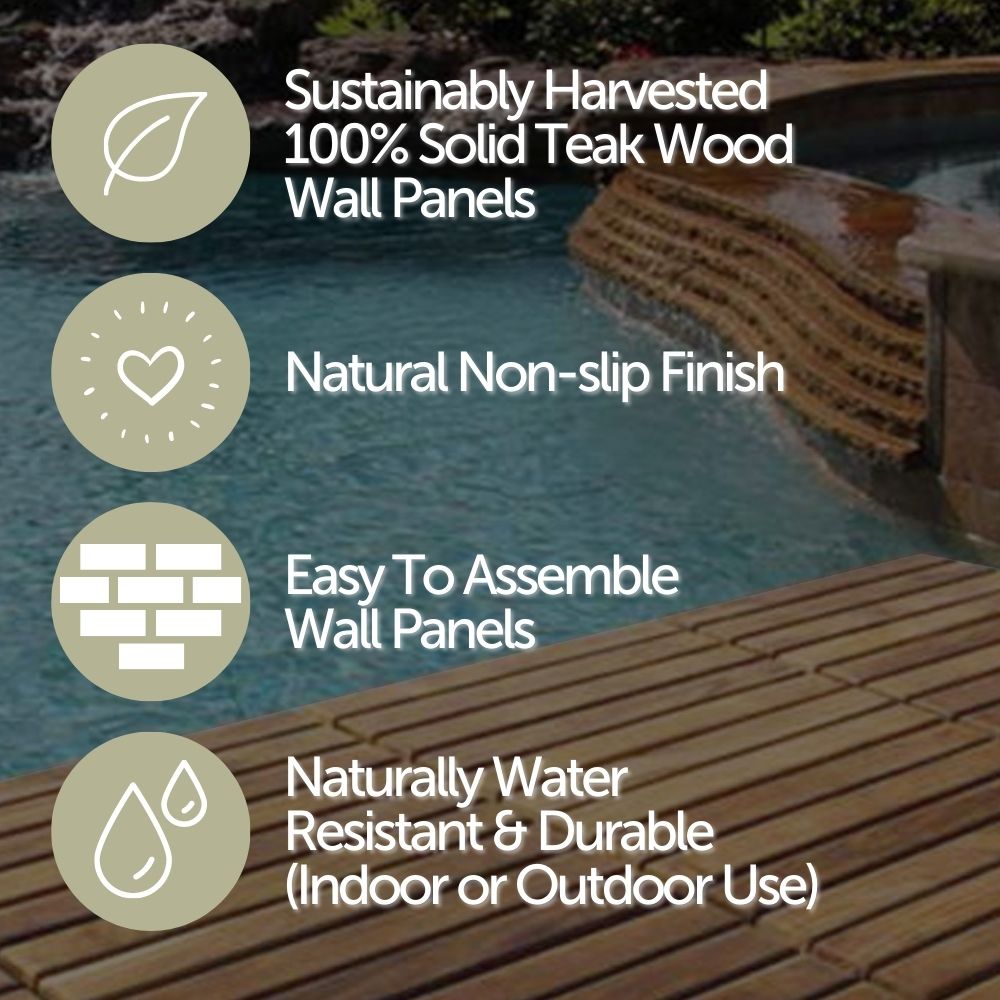 Clearwater Natural Teak 3D Wall Panels - (13 sq ft)