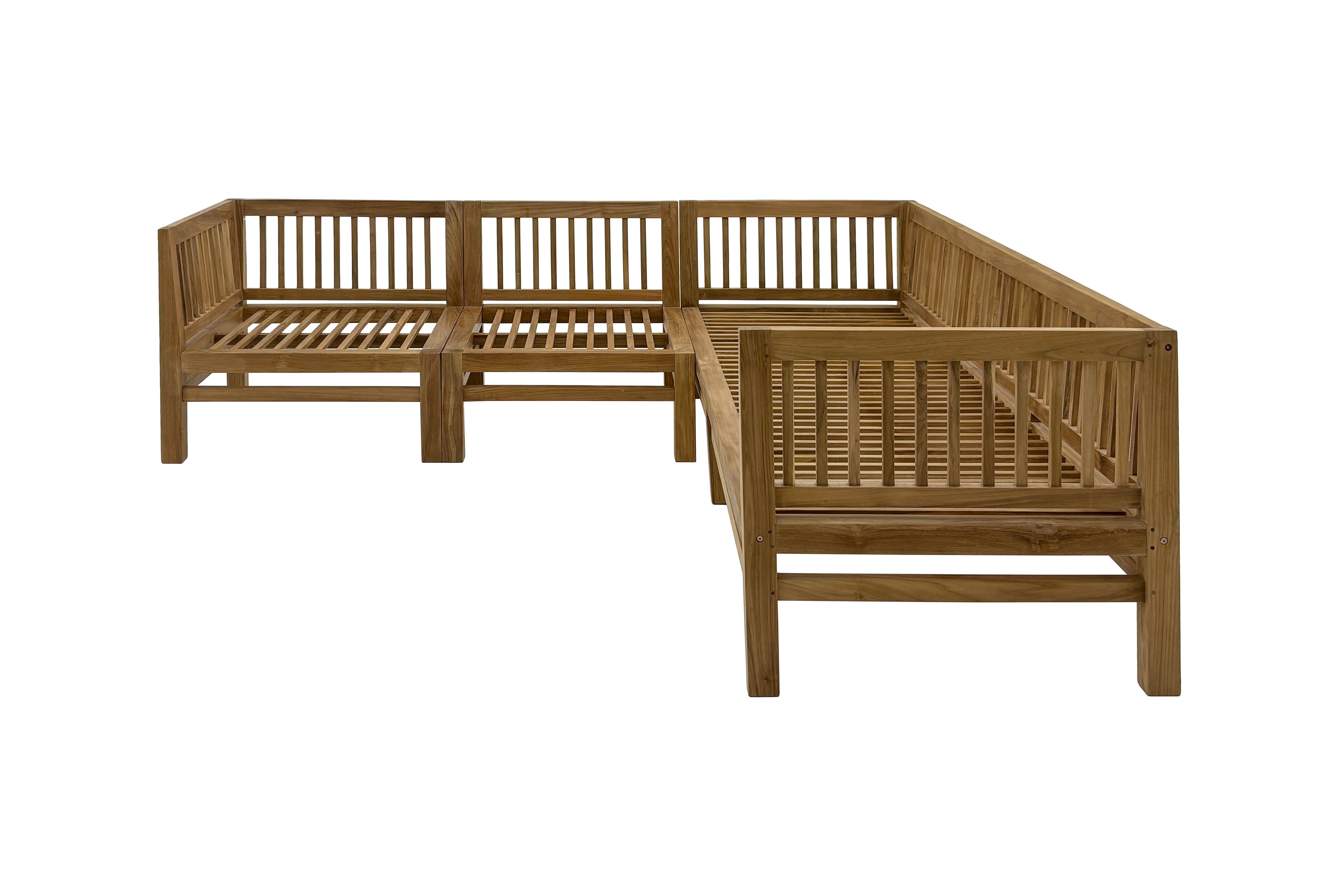 Kauai Natural Outdoor Chaise Couch Set with Sunbrella Cushions