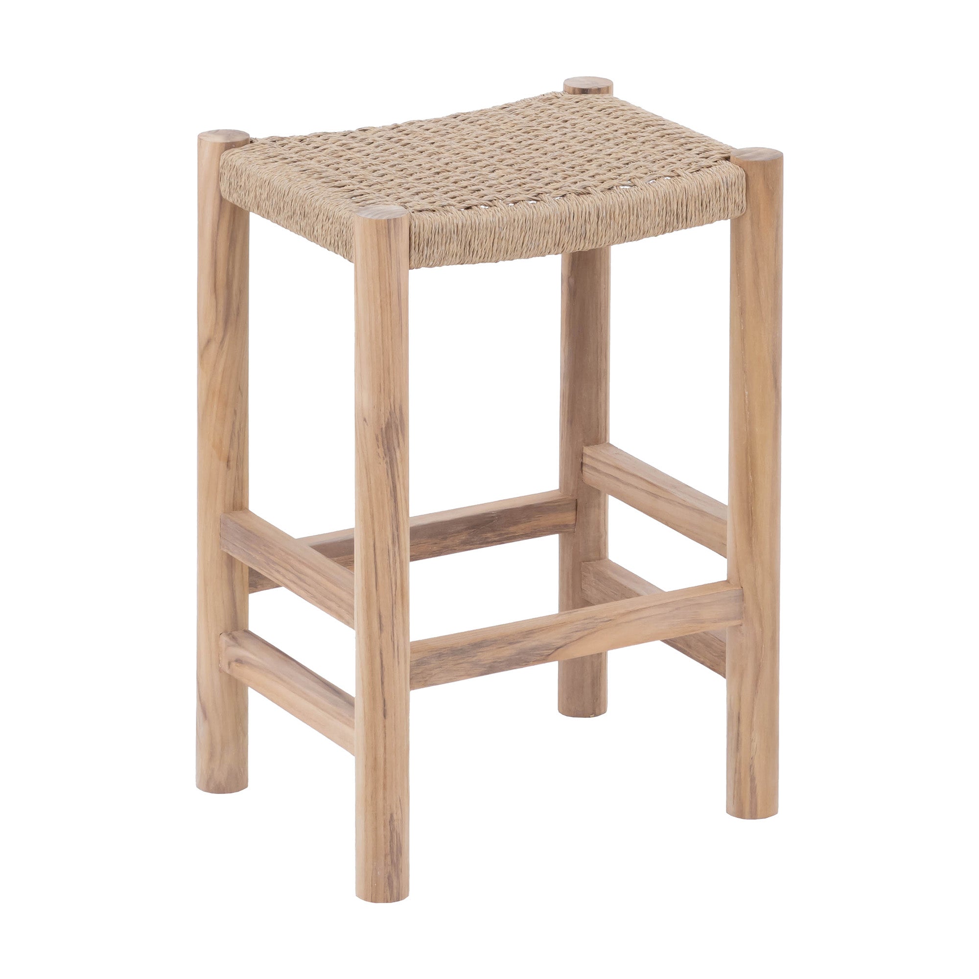 Oslo Natural Teak Indoor/Outdoor Counter Stool - 24