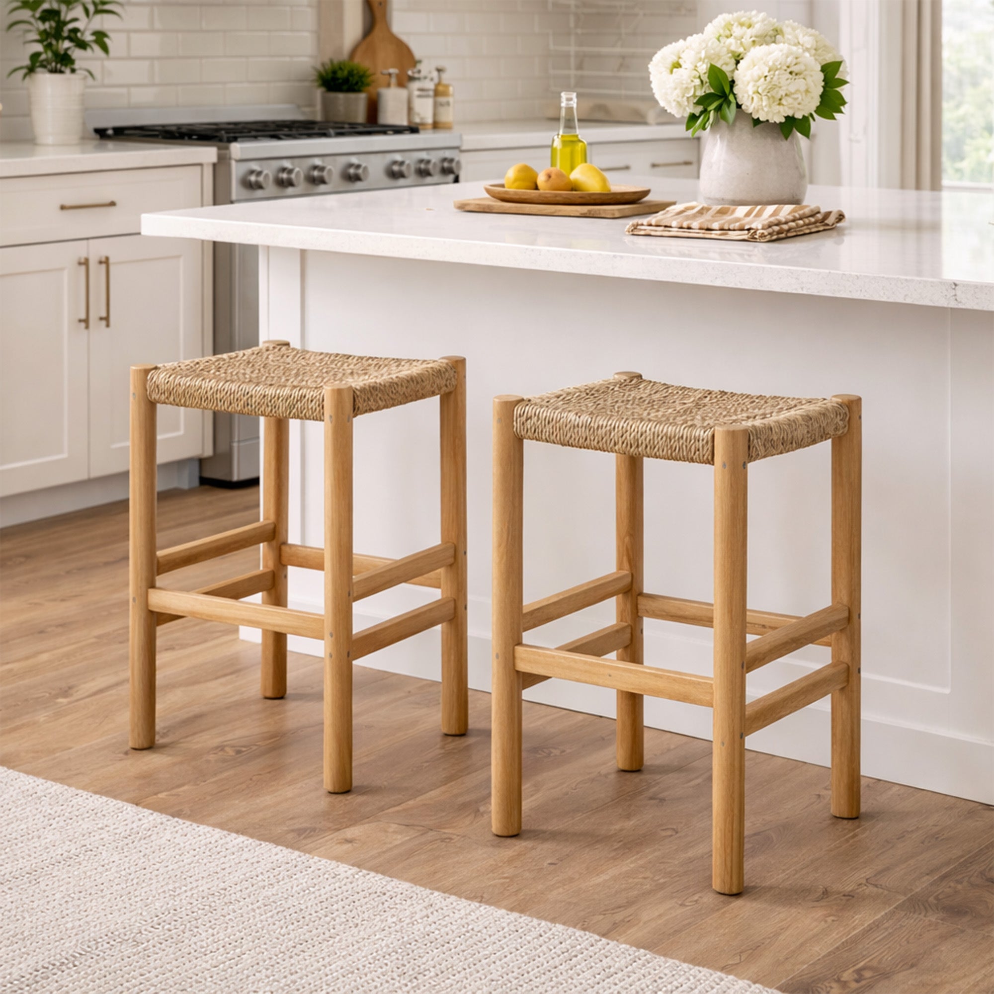 Oslo Natural Teak Indoor/Outdoor Counter Stool - 24