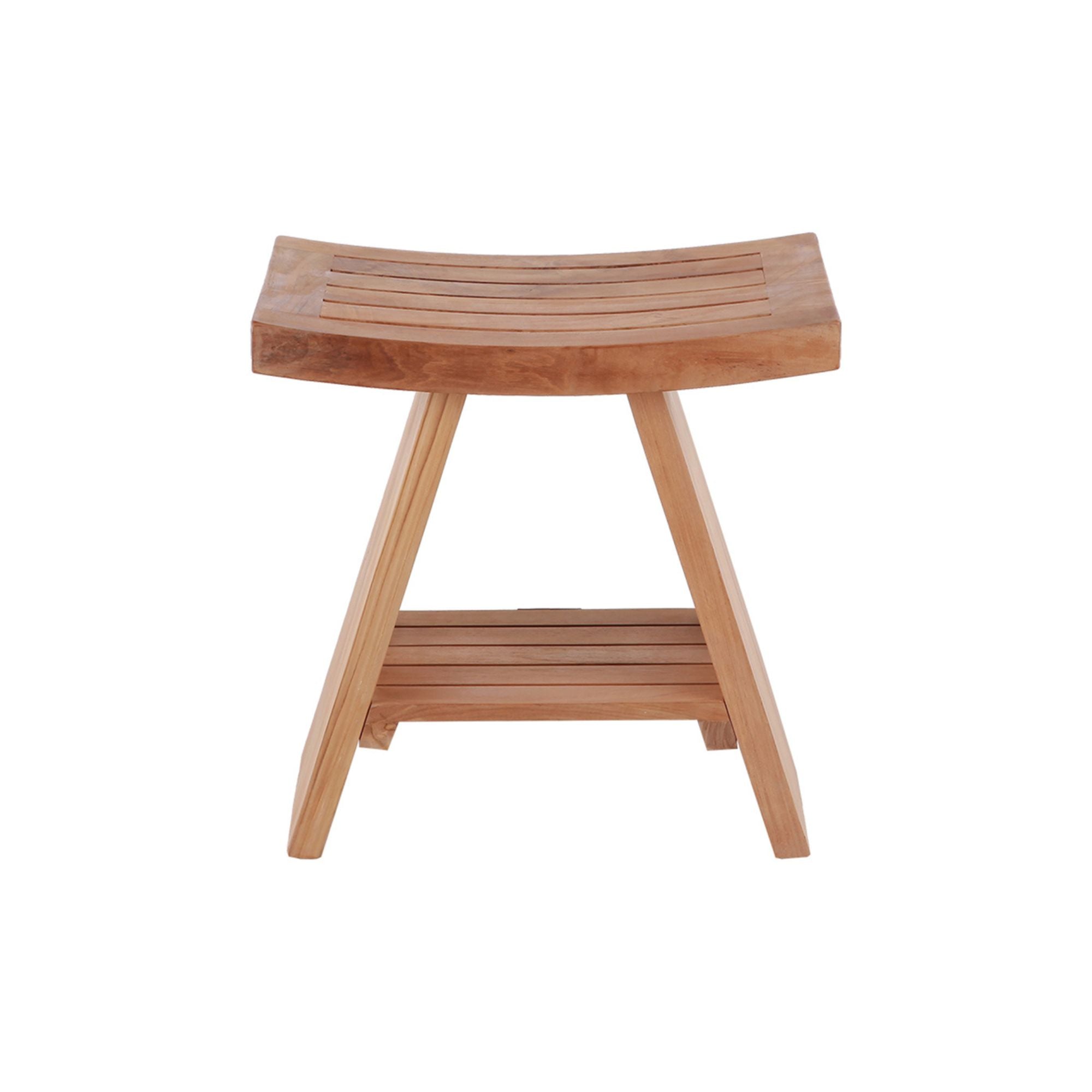 Natural Yukon 24" Shower Mat & Siena Natural Stool - SET