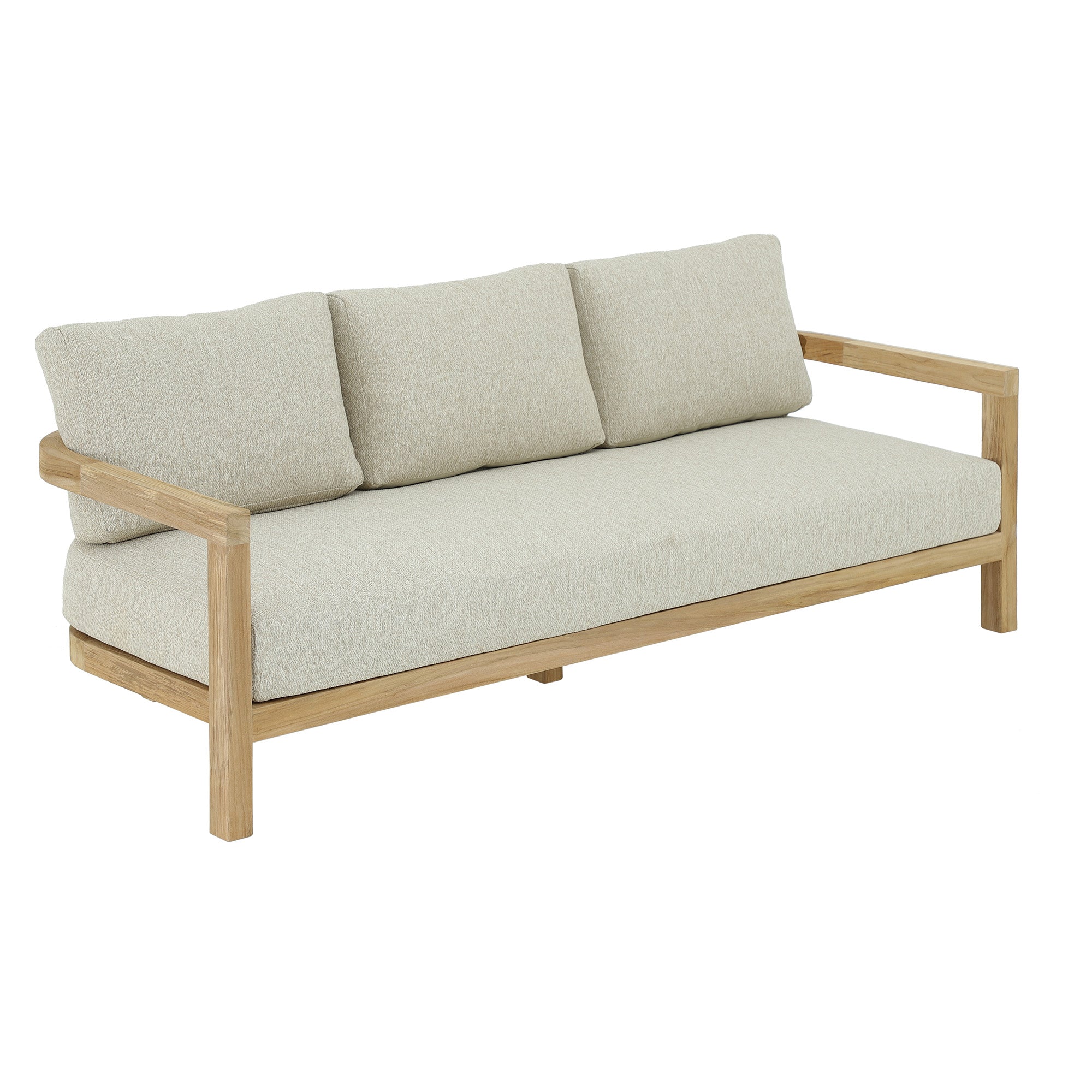 Strand Natural Teak Outdoor Couch with Cushions - 80"