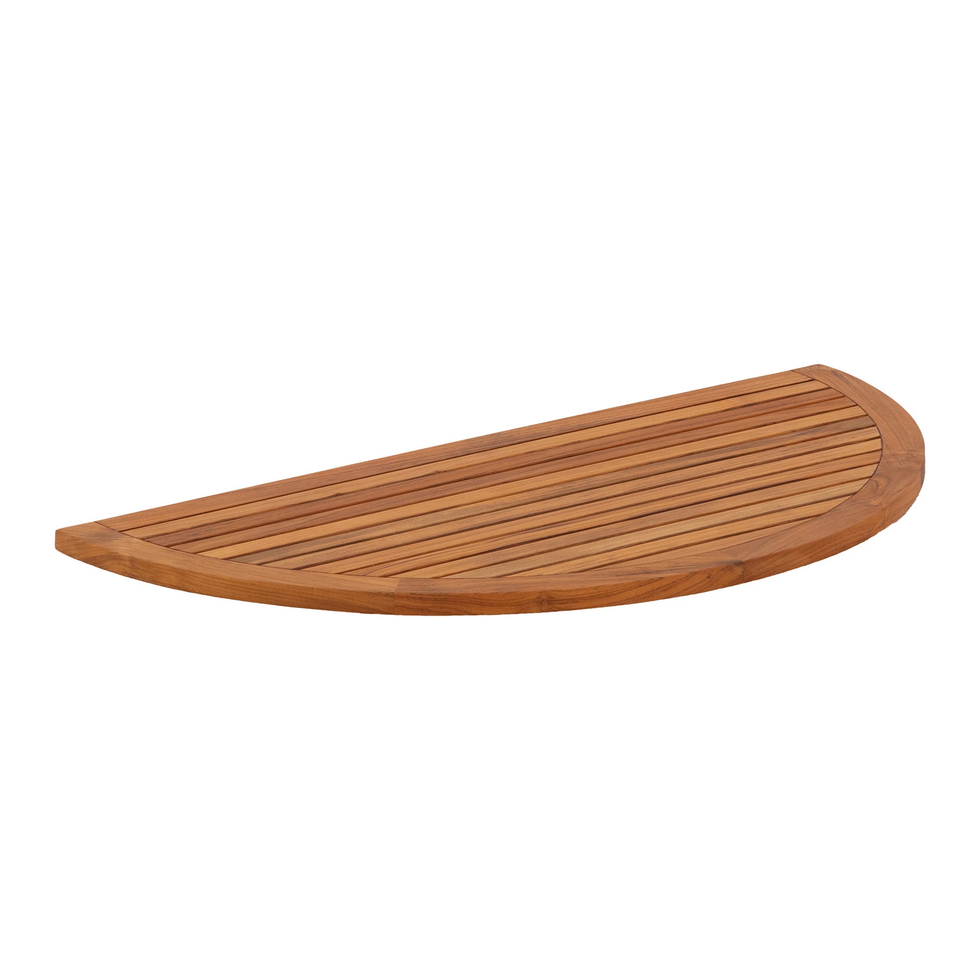 Oiled Half Moon Teak Shower and Bath Mat 39" x 20"
