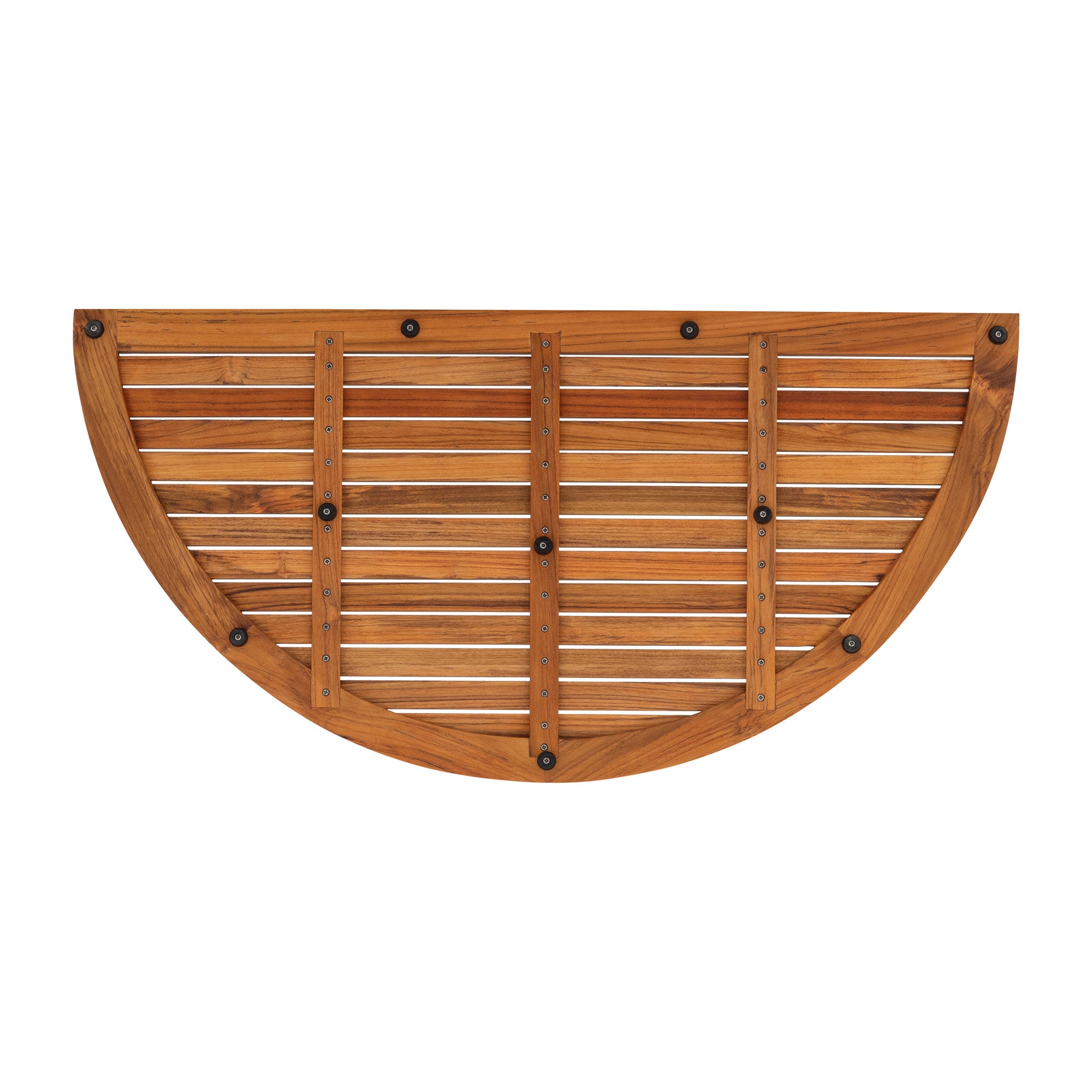 Oiled Half Moon Teak Shower and Bath Mat 39" x 20"