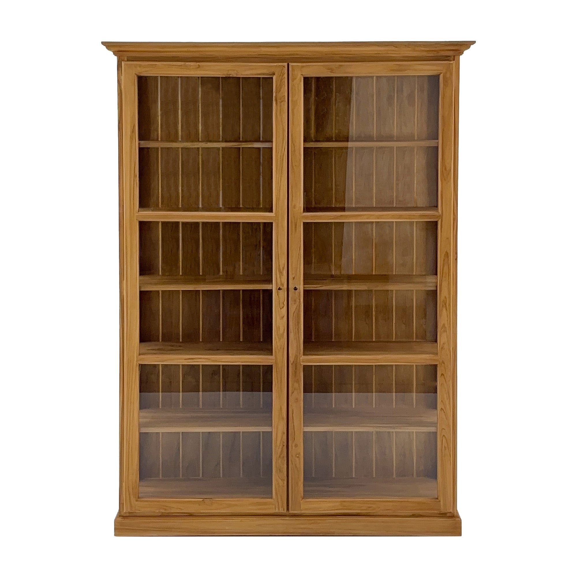 Teak Indoor Display Double Cabinet - 59"