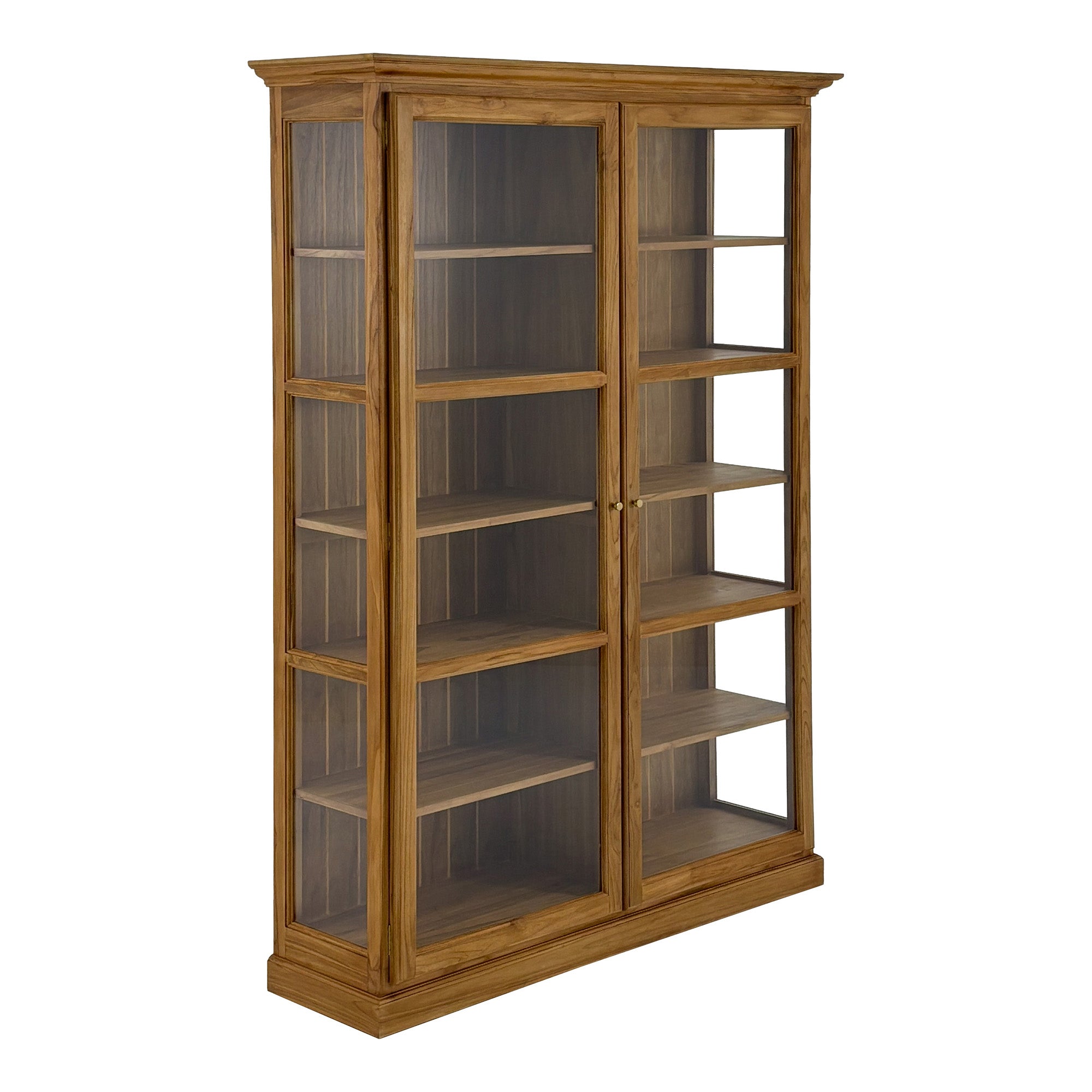 Teak Indoor Display Double Cabinet - 59"